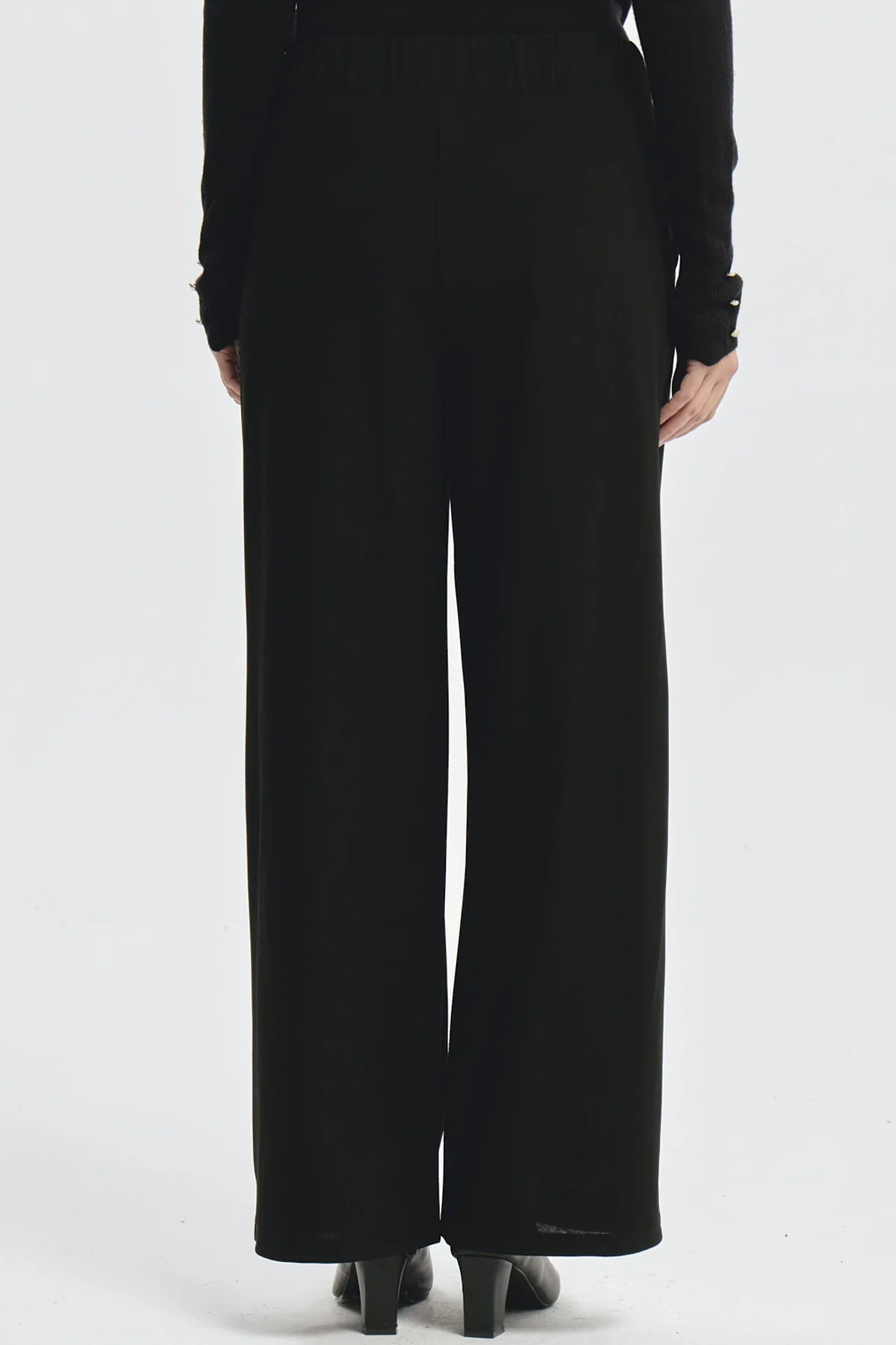 Pantalón Mujer Wide Leg Negro - Image 3