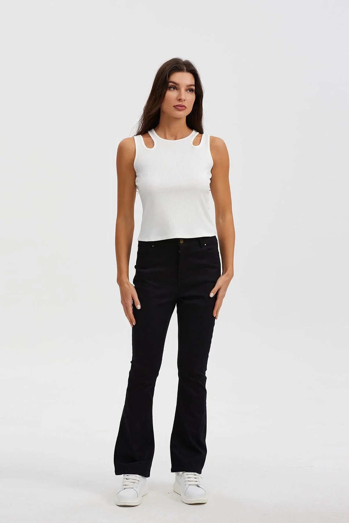 Pantalón Mujer Wide Leg Negro - Image 4