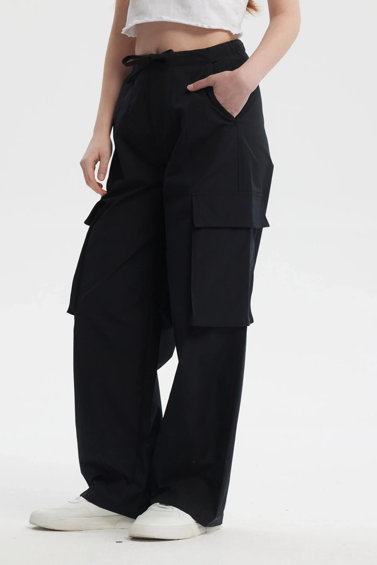 Pantalón Mujer Wide Leg Negro - Image 2