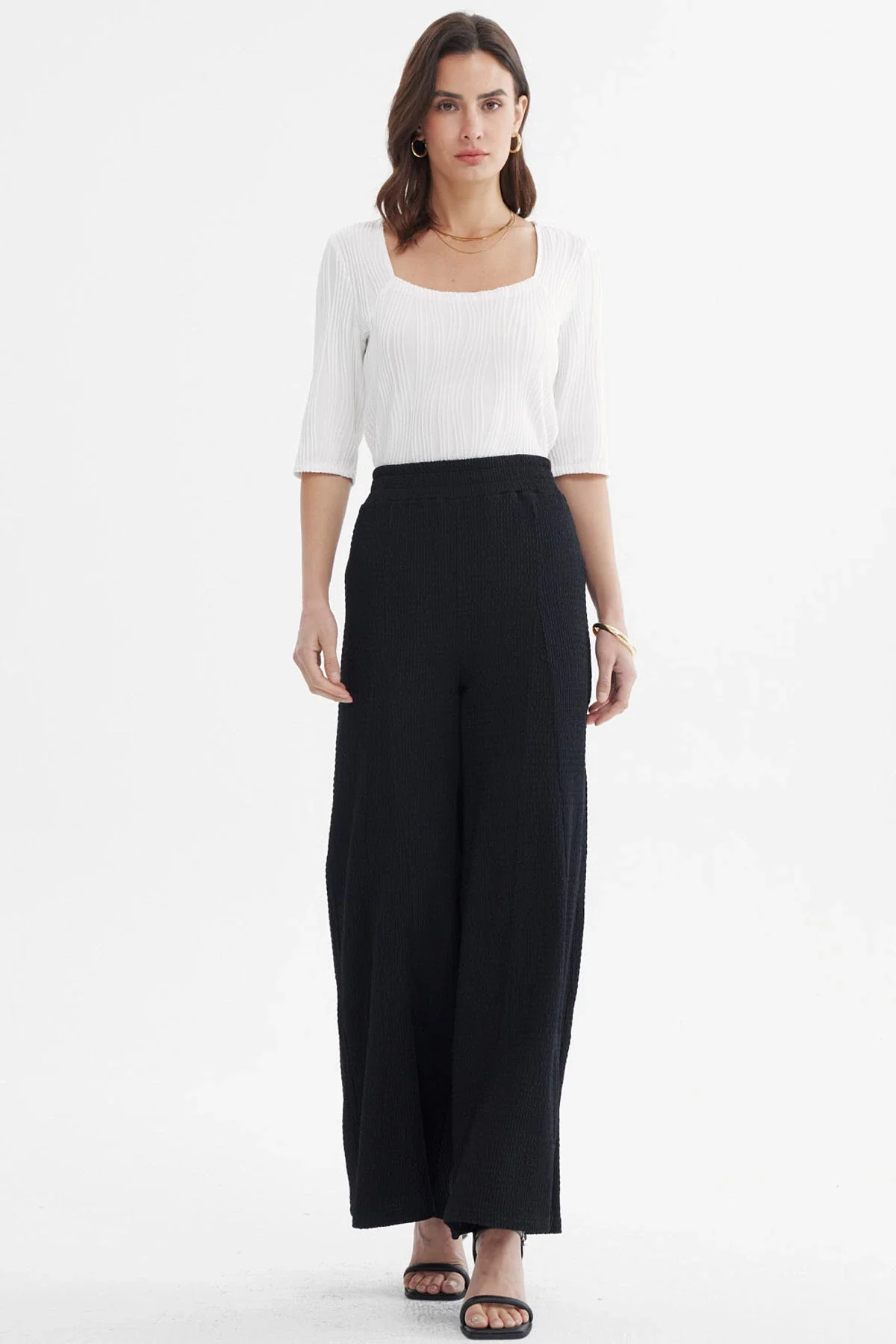 Pantalón Mujer Wide Leg Negro - Image 4