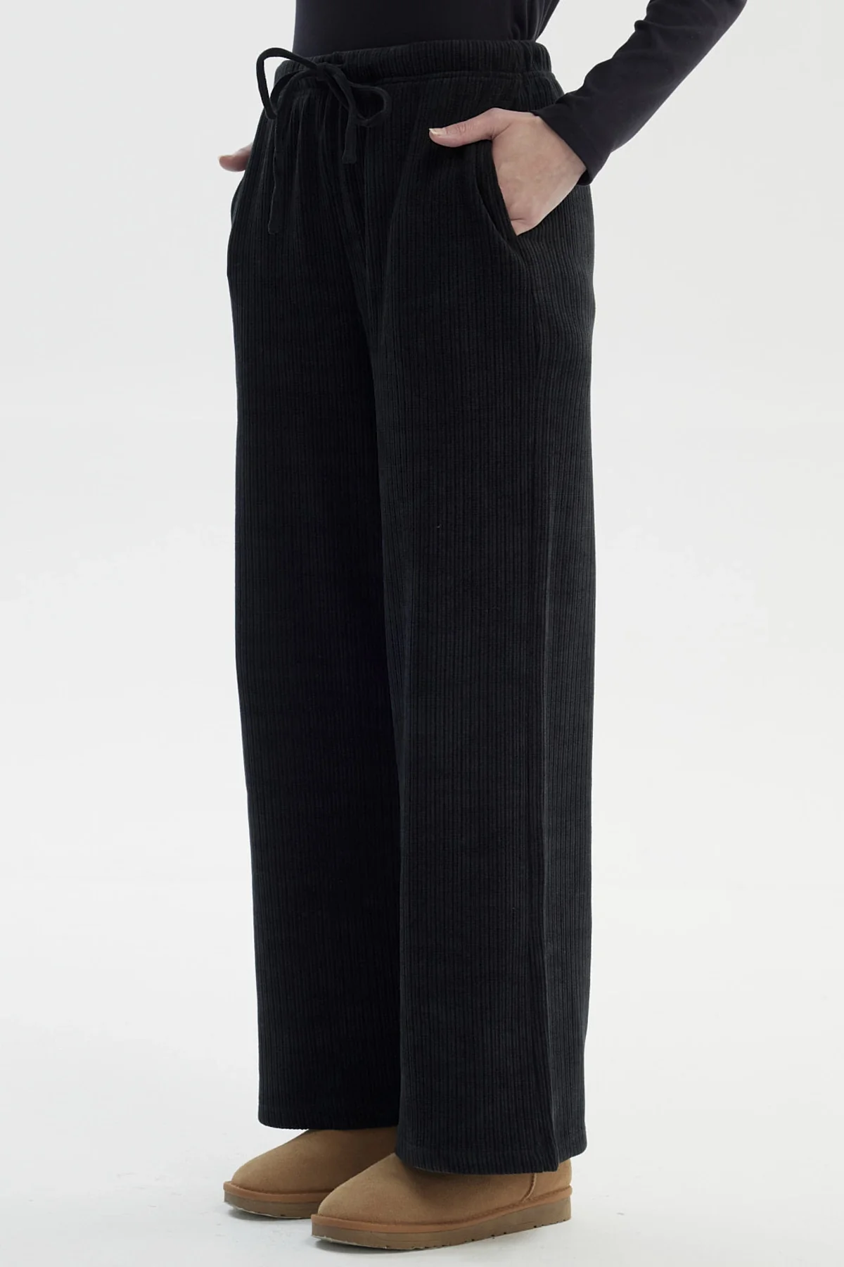 Pantalón Mujer Wide Leg Negro - Image 2