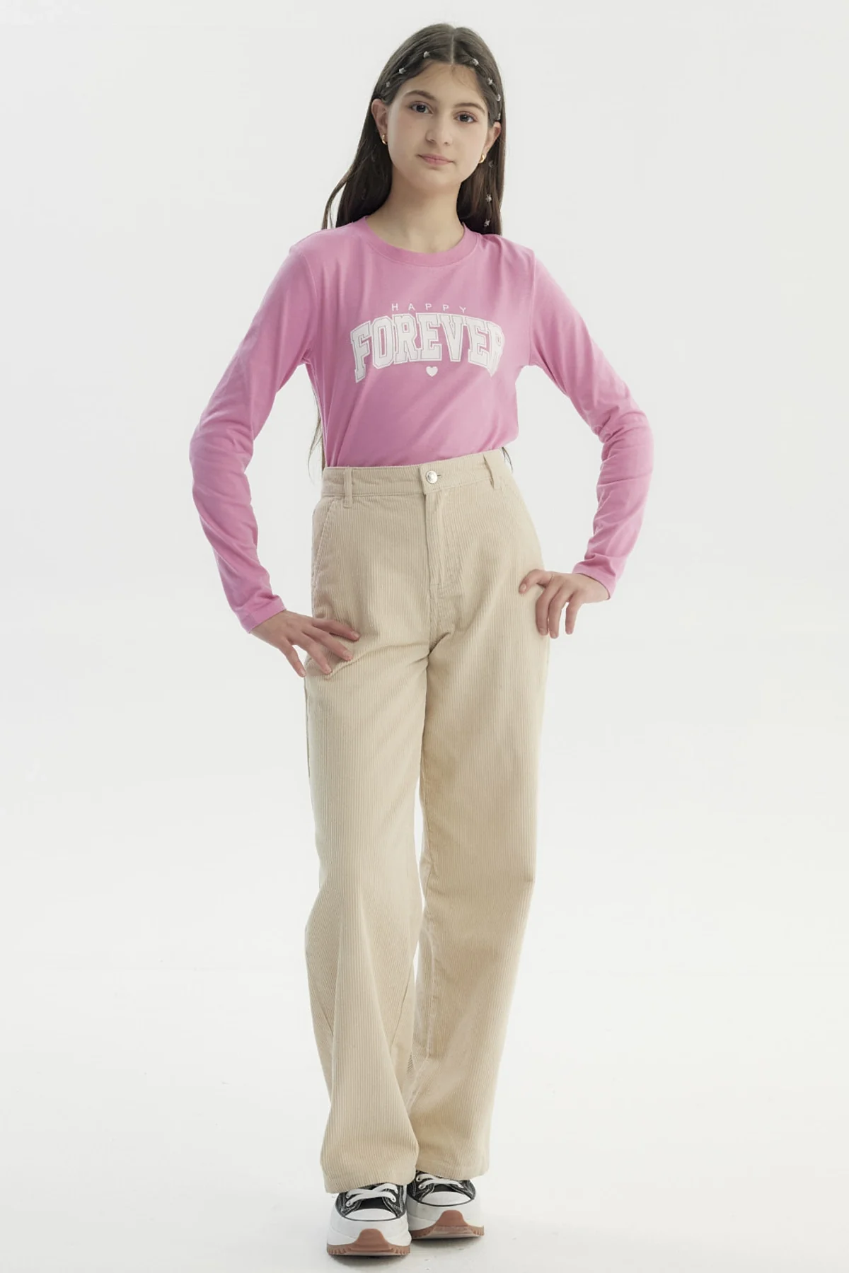 Pantalón Niña Wide Leg Beige - Image 4