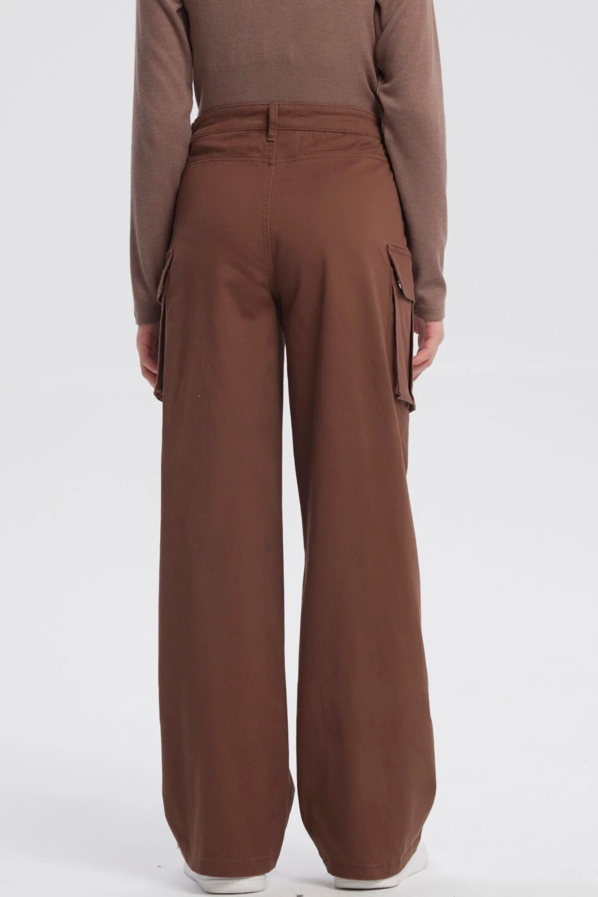 Pantalón Niña Wide Leg Café - Image 3
