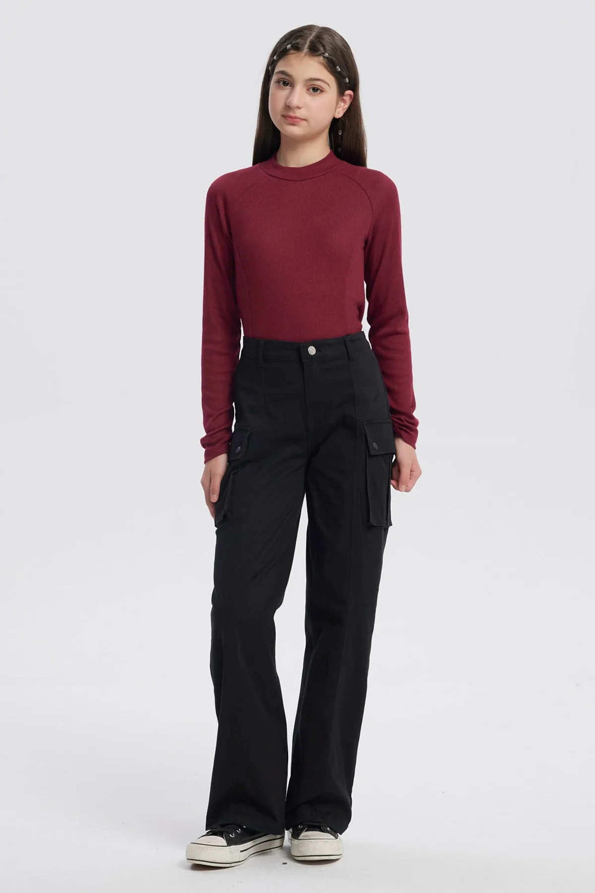 Pantalón Niña Wide Leg Negro - Image 4