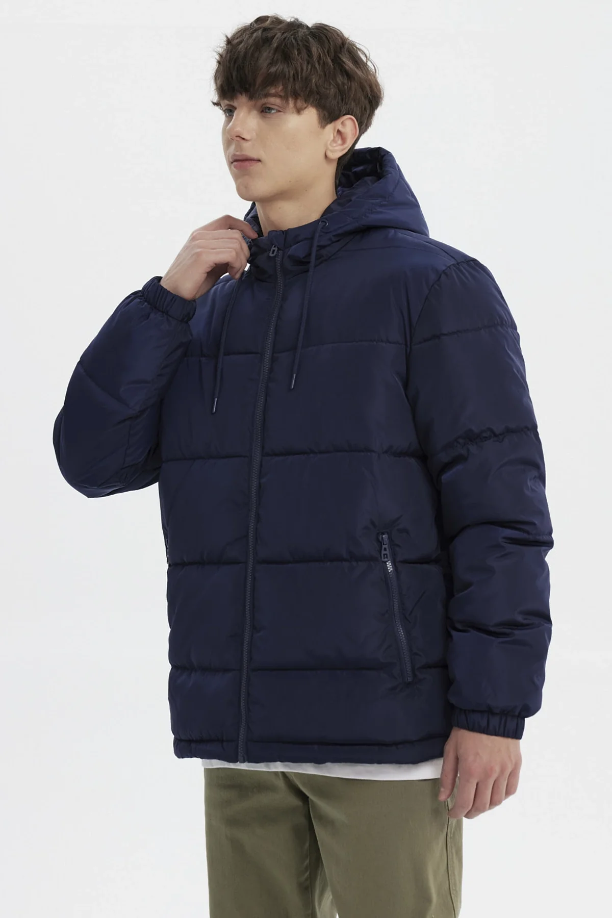 Parka Hombre Básica Lisa Azul Marino - Image 2