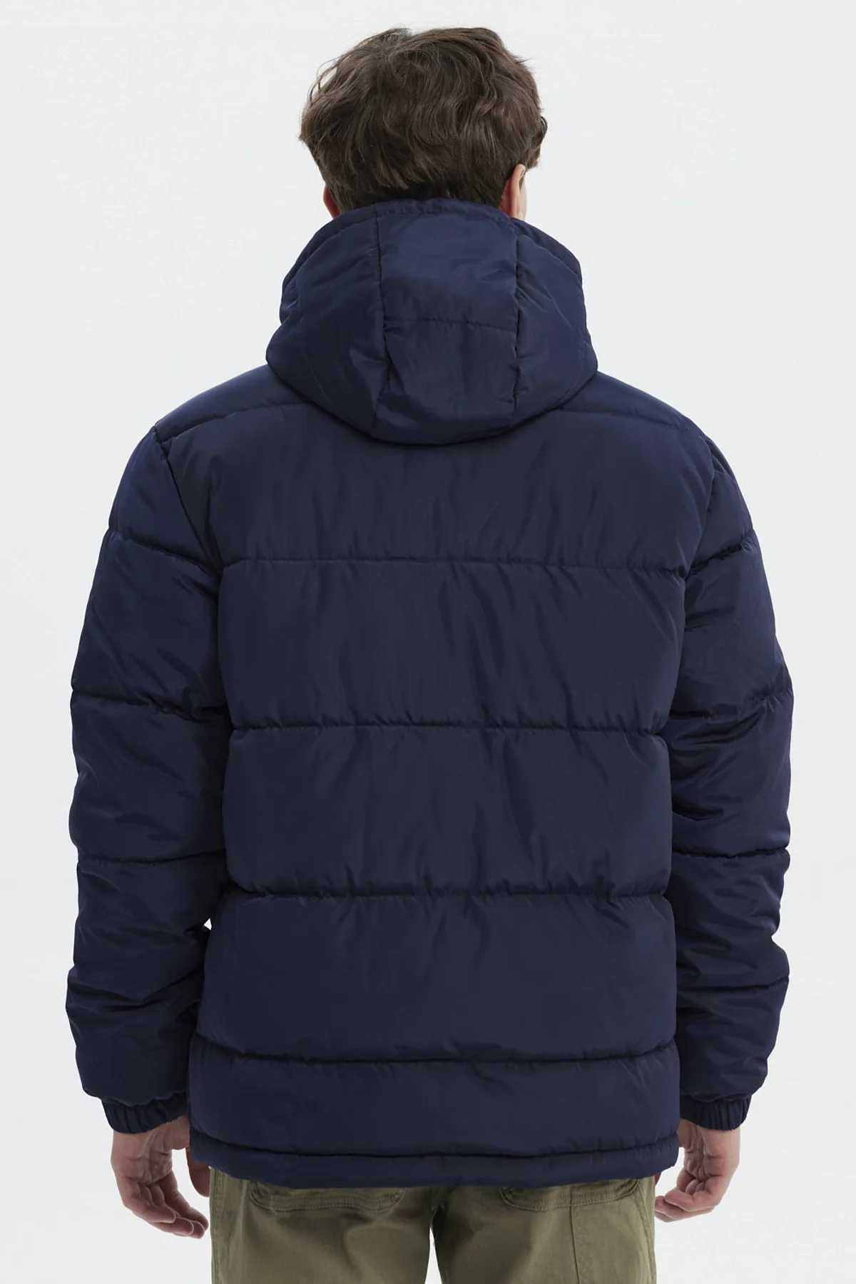 Parka Hombre Básica Lisa Azul Marino - Image 3