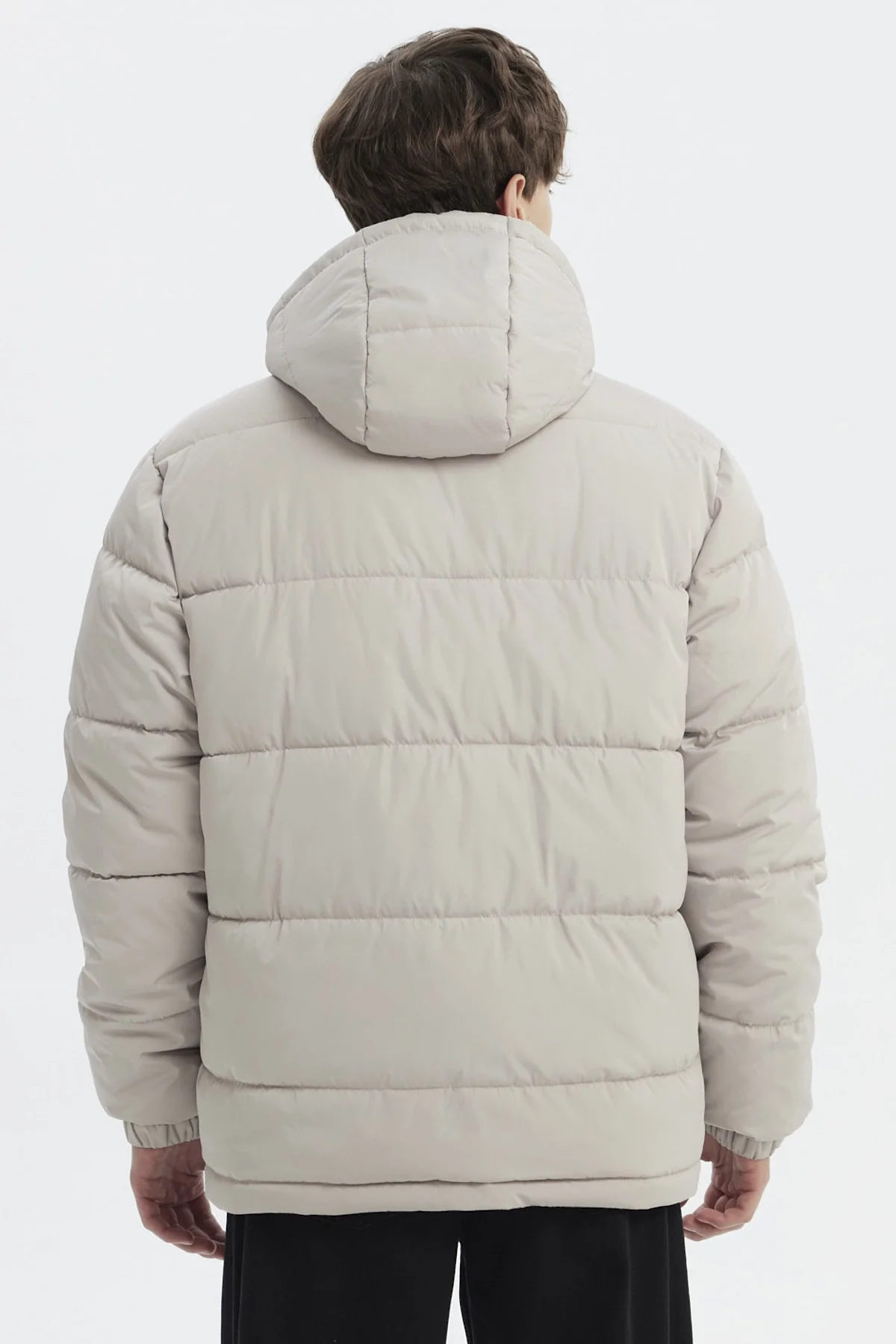 Parka Hombre Básica Lisa Beige - Image 3