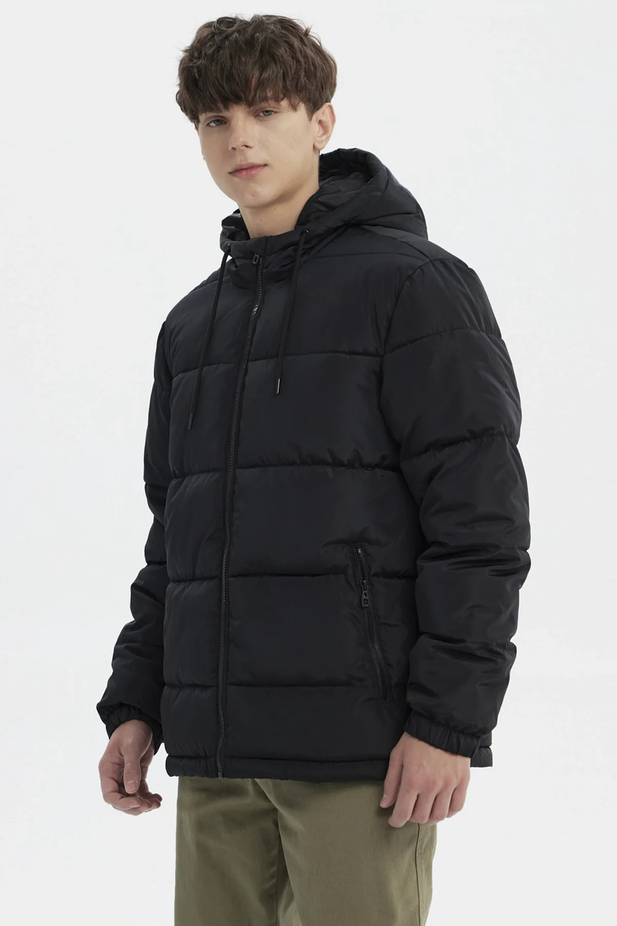 Parka Hombre Básica Lisa Negro - Image 2