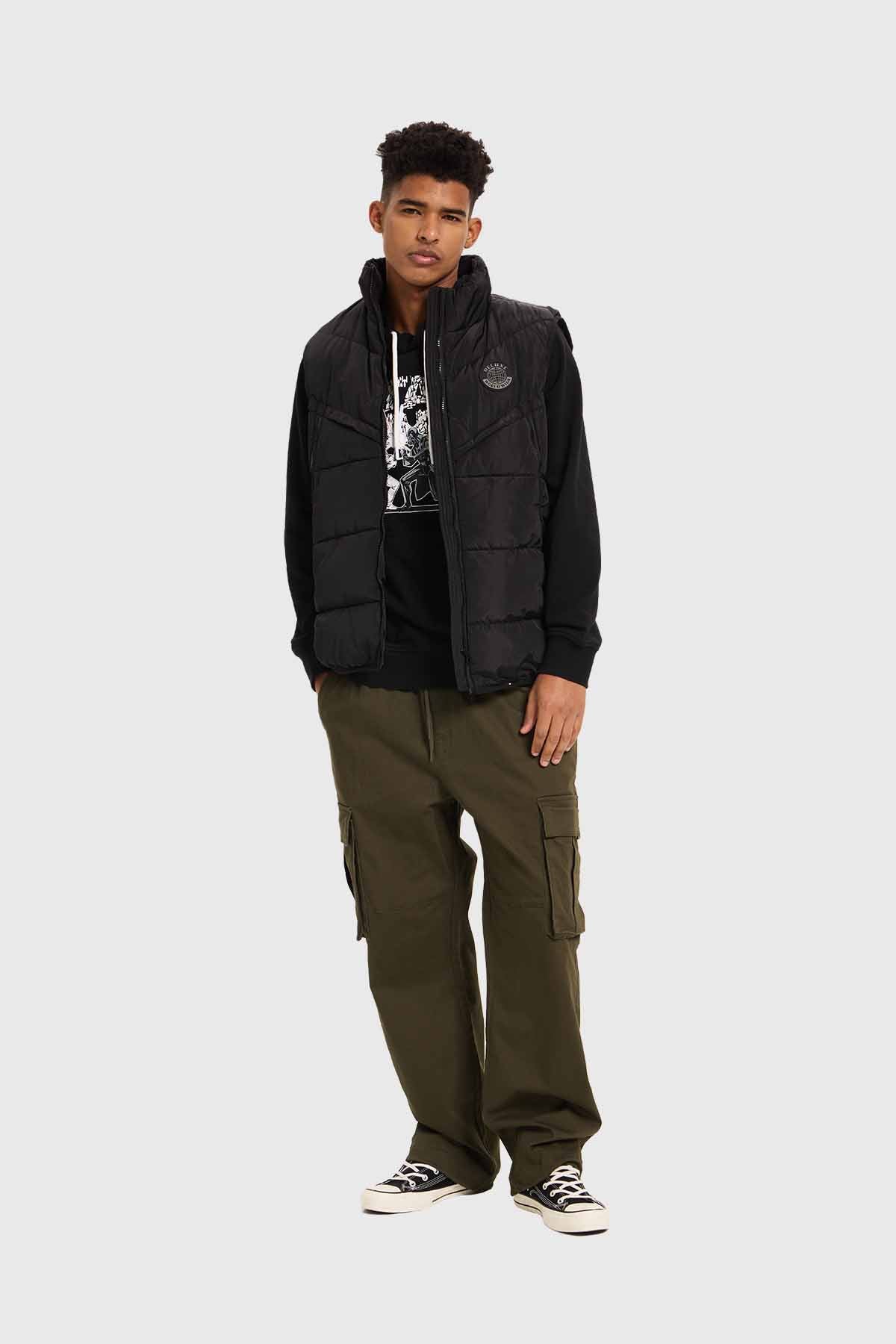 Parka Hombre Con Bolsillo Negro - Image 4