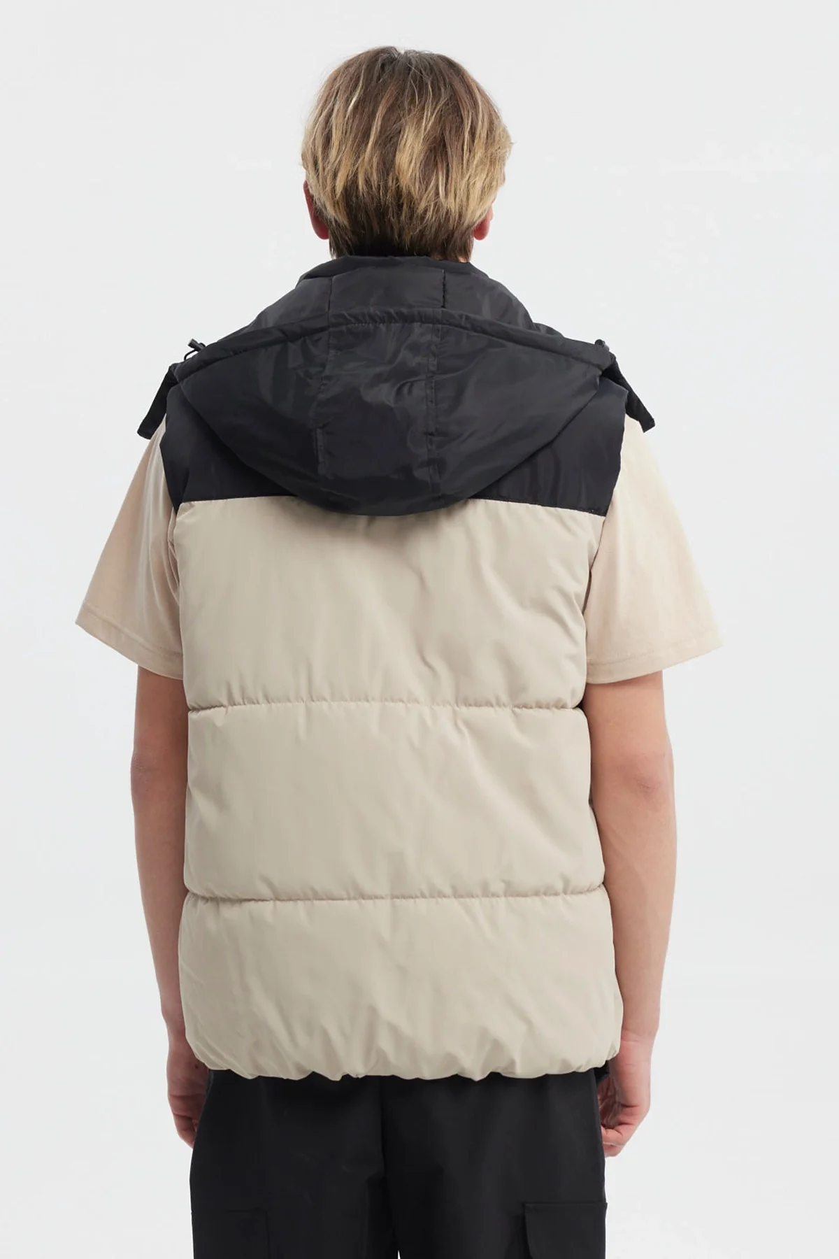 Parka Hombre Puffa Bicolor Beige - Image 3