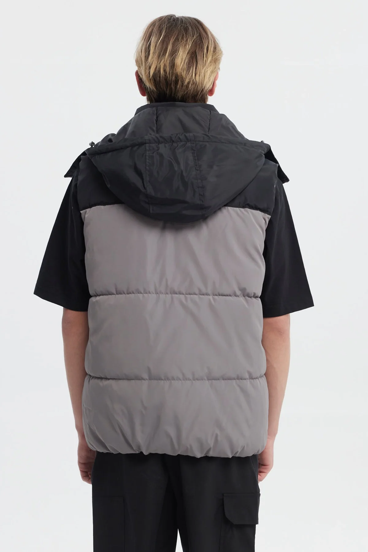 Parka Hombre Puffa Bicolor Negro - Image 3
