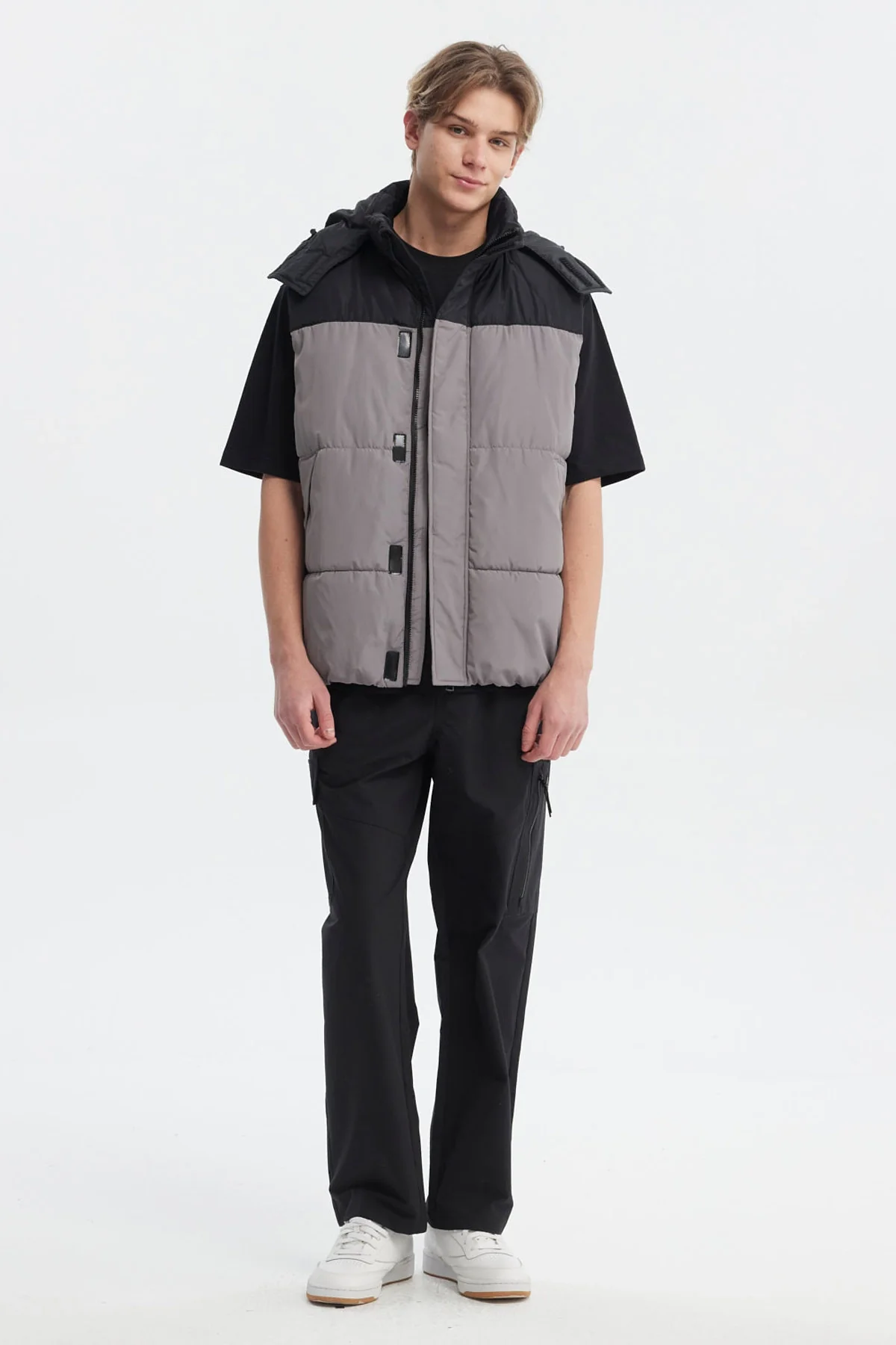Parka Hombre Puffa Bicolor Negro - Image 4