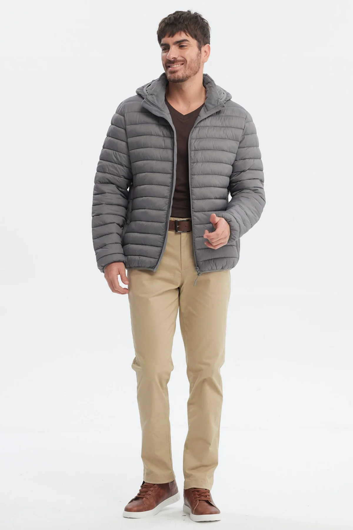 Parka Hombre Slim Gris - Image 4