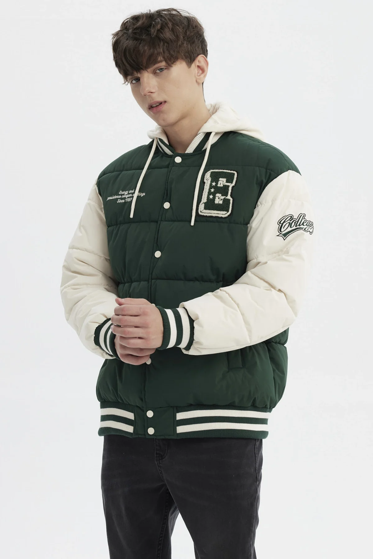 Parka Hombre Slim Verde - Image 2
