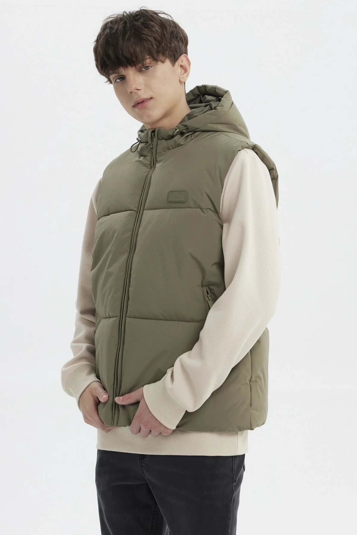 Parka Hombre Slim Verde Militar - Image 2