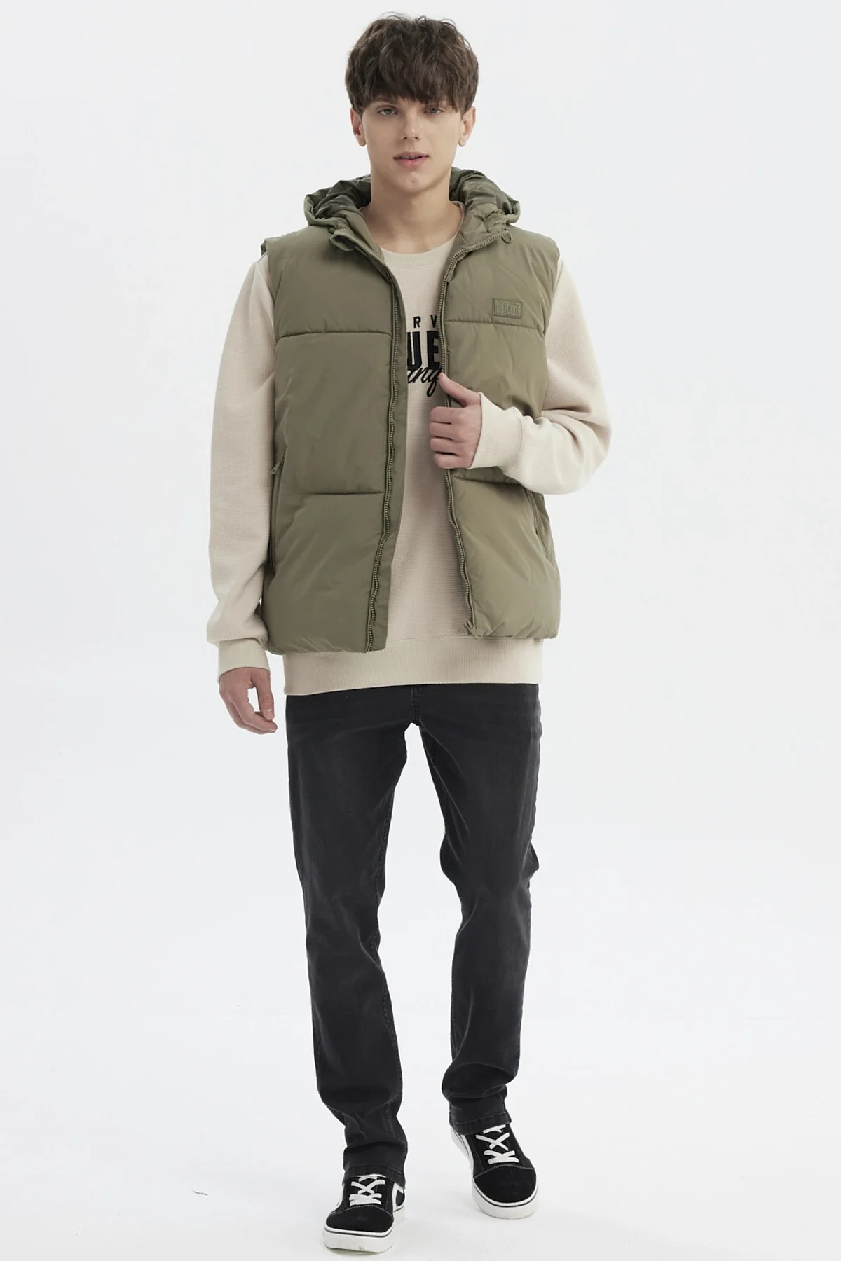 Parka Hombre Slim Verde Militar - Image 4