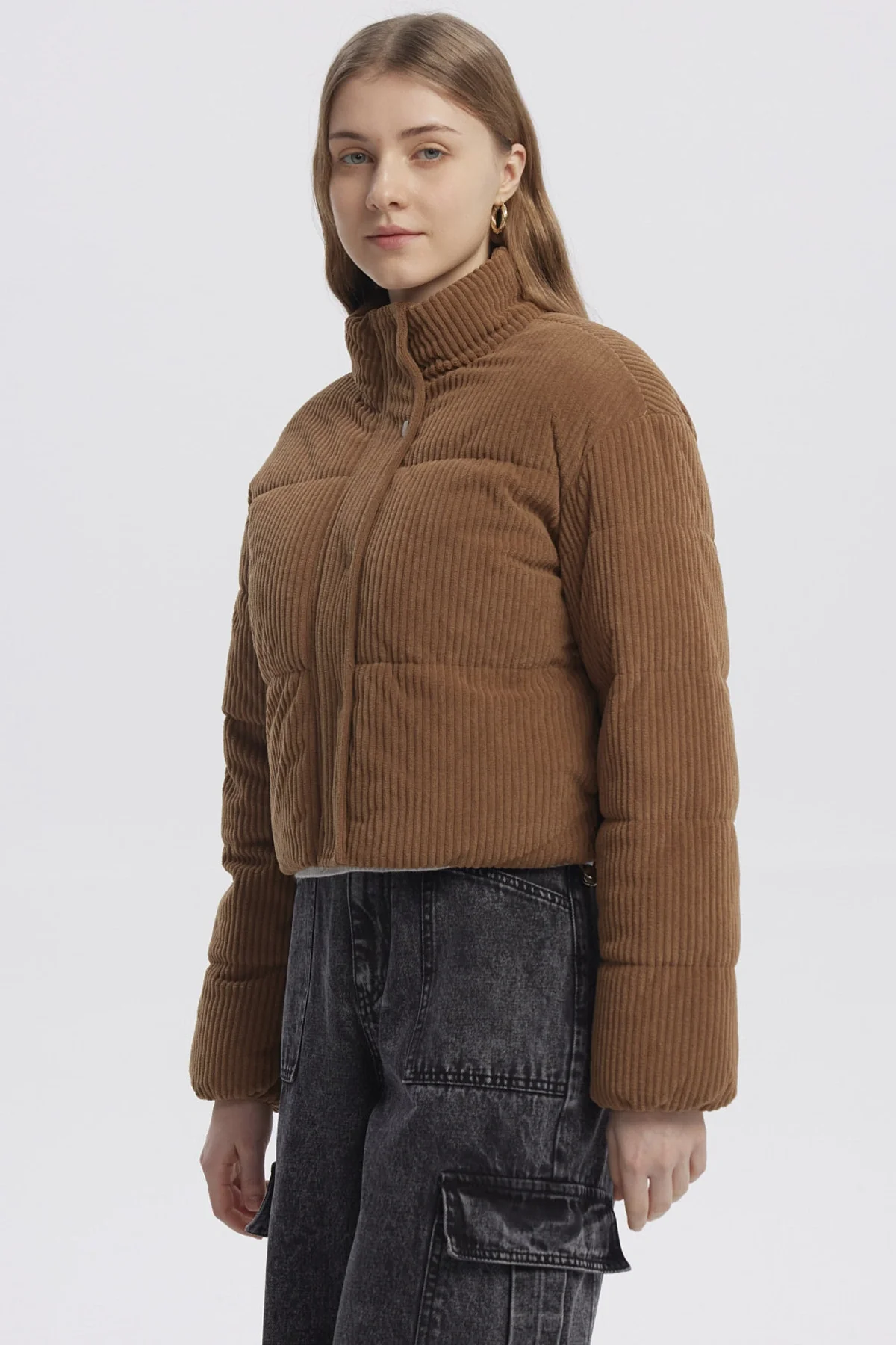 Parka Mujer Calce Largo Camel Oscuro - Image 2