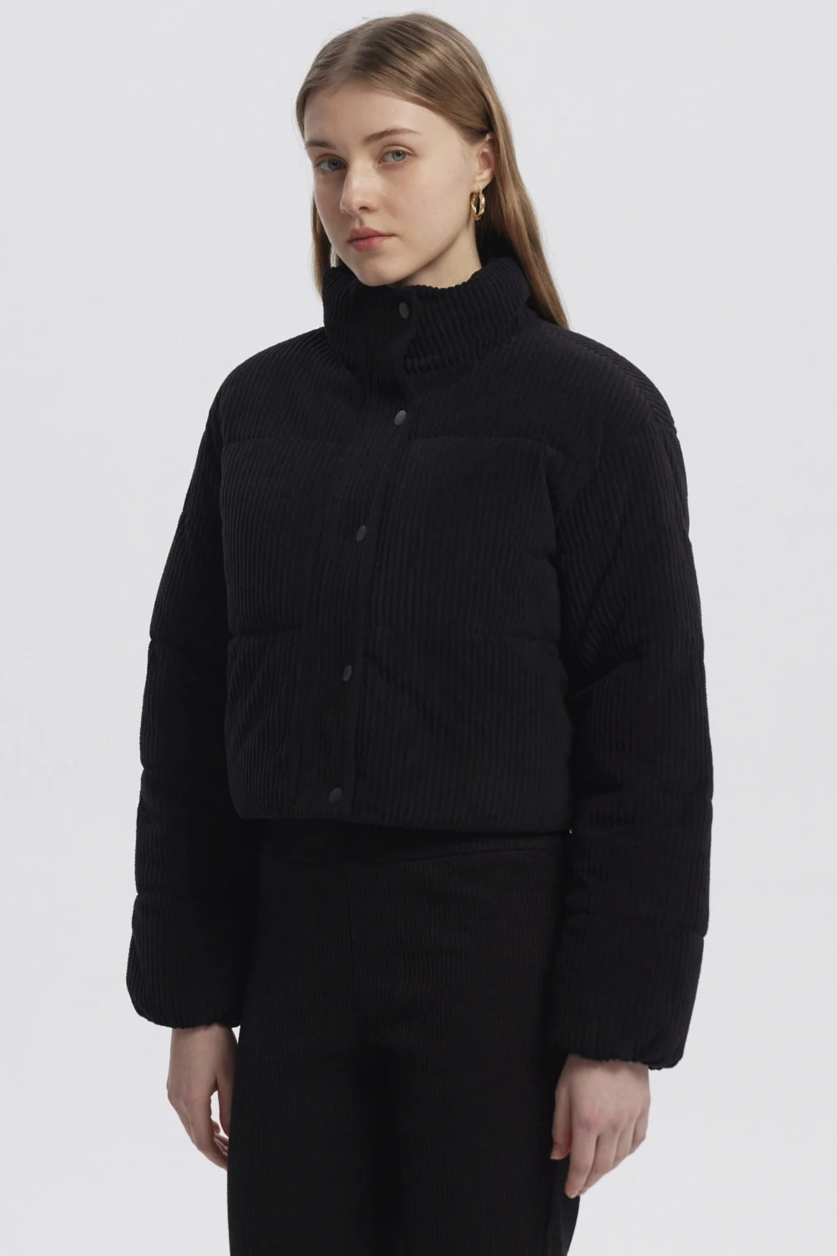 Parka Mujer Calce Largo Negro - Image 2