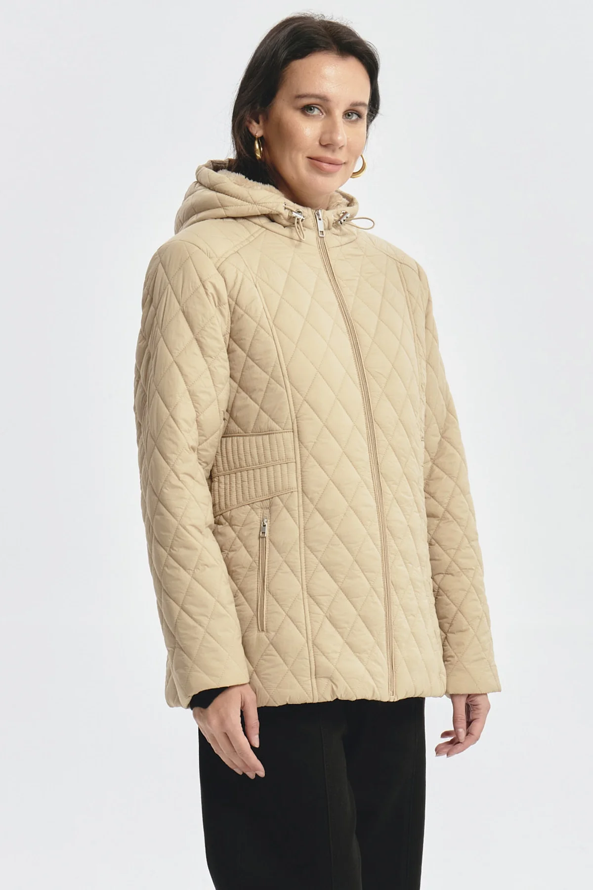 Parka Mujer Con Chiporro Beige - Image 2