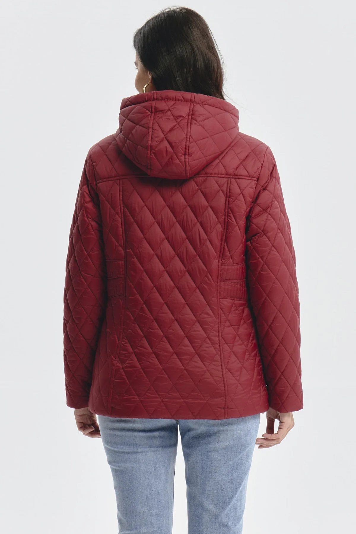 Parka Mujer Con Chiporro Rojo Oscuro - Image 3