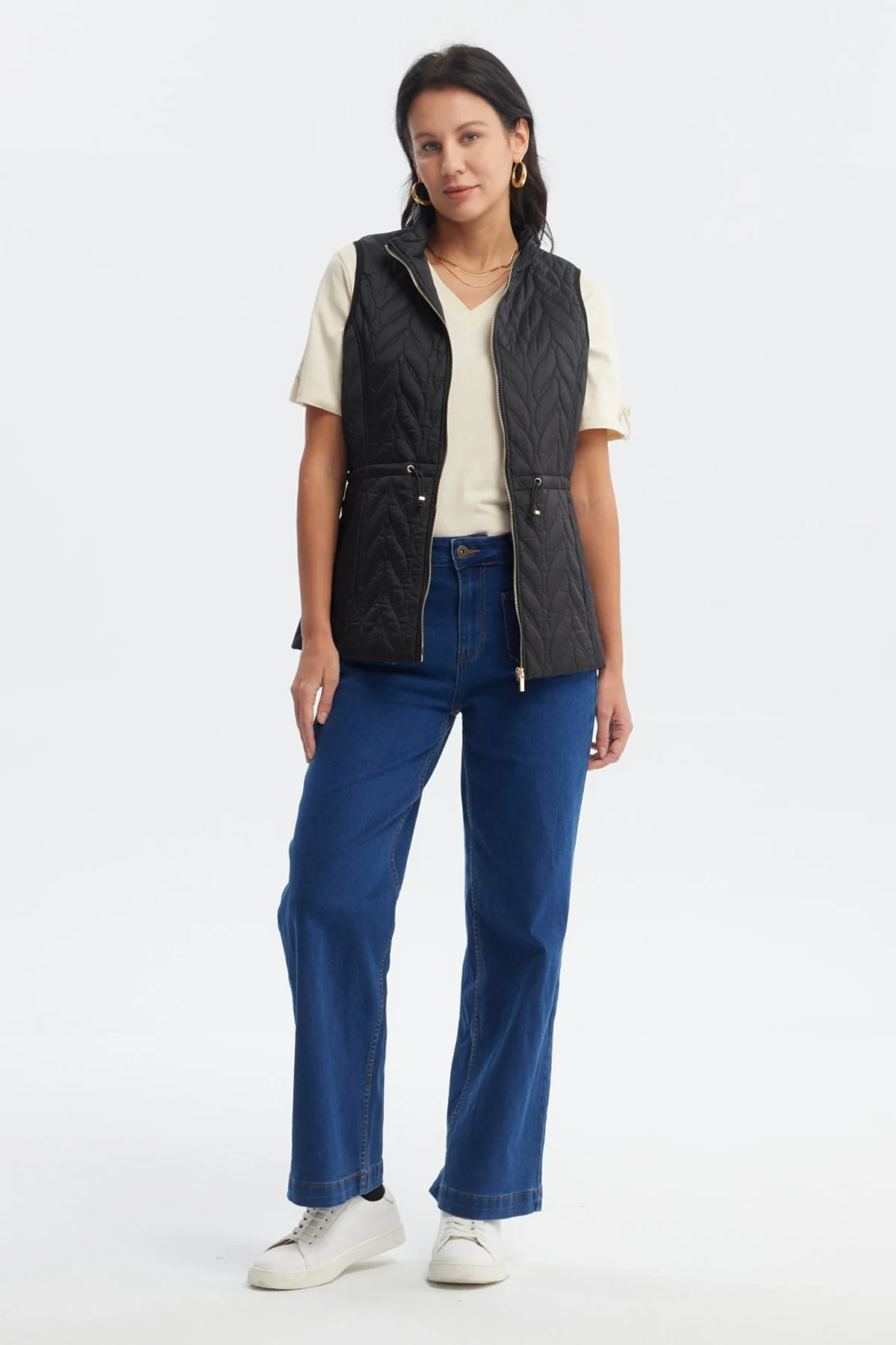 Parka Mujer Con Rombos Negro - Image 4