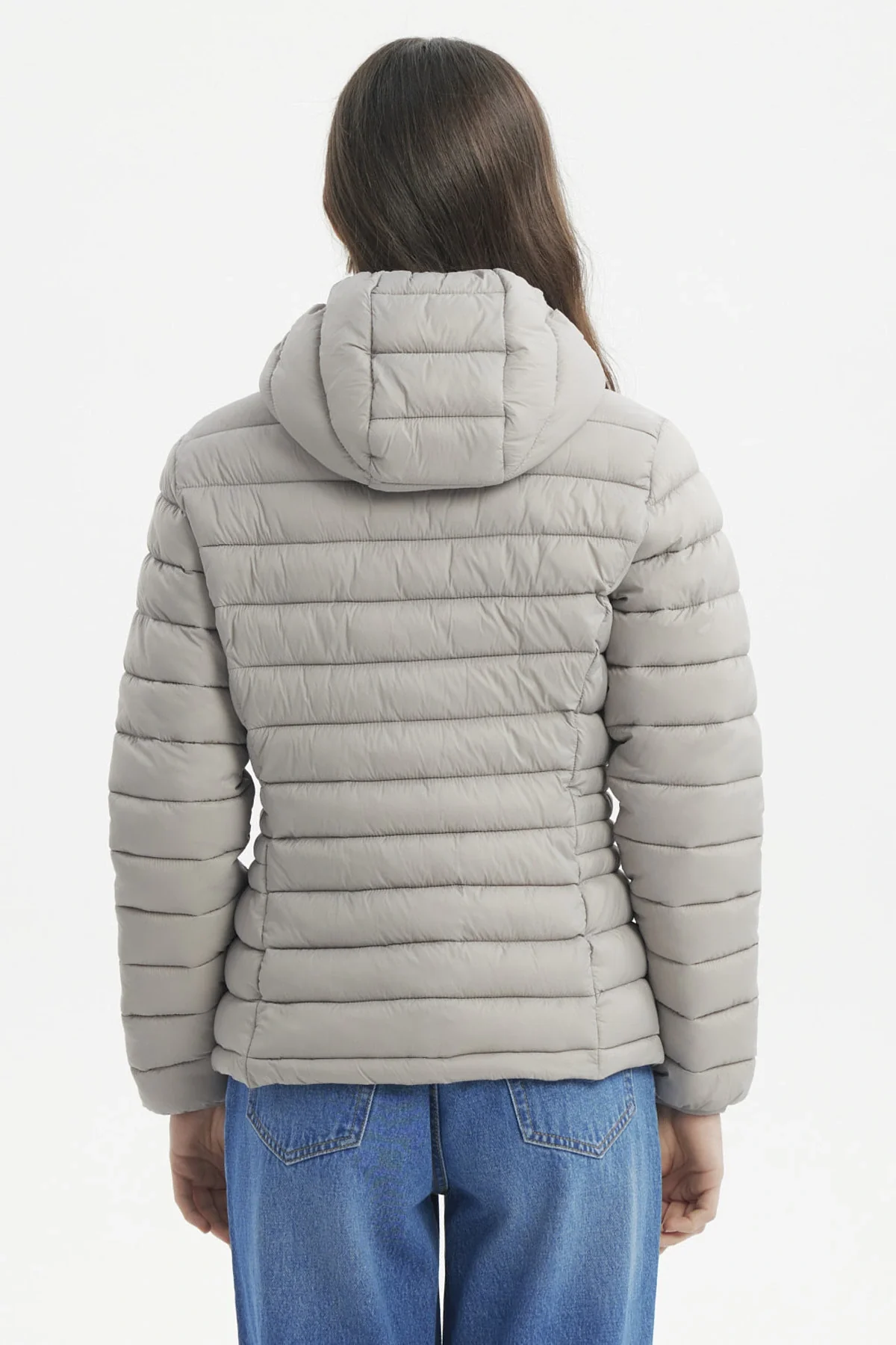 Parka Mujer Corta Plummy Cortes Gris - Image 3