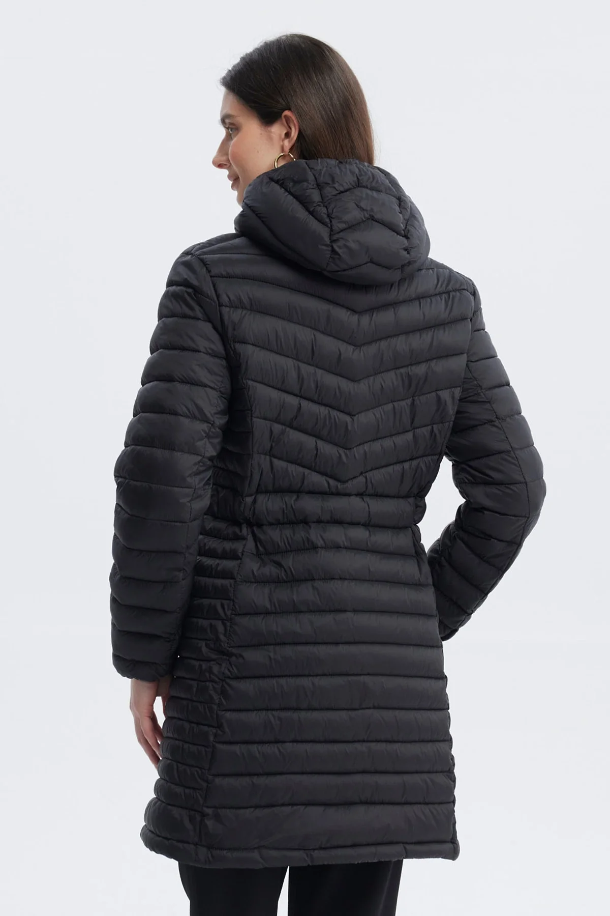 Parka Mujer Larga Básica Negro - Image 3