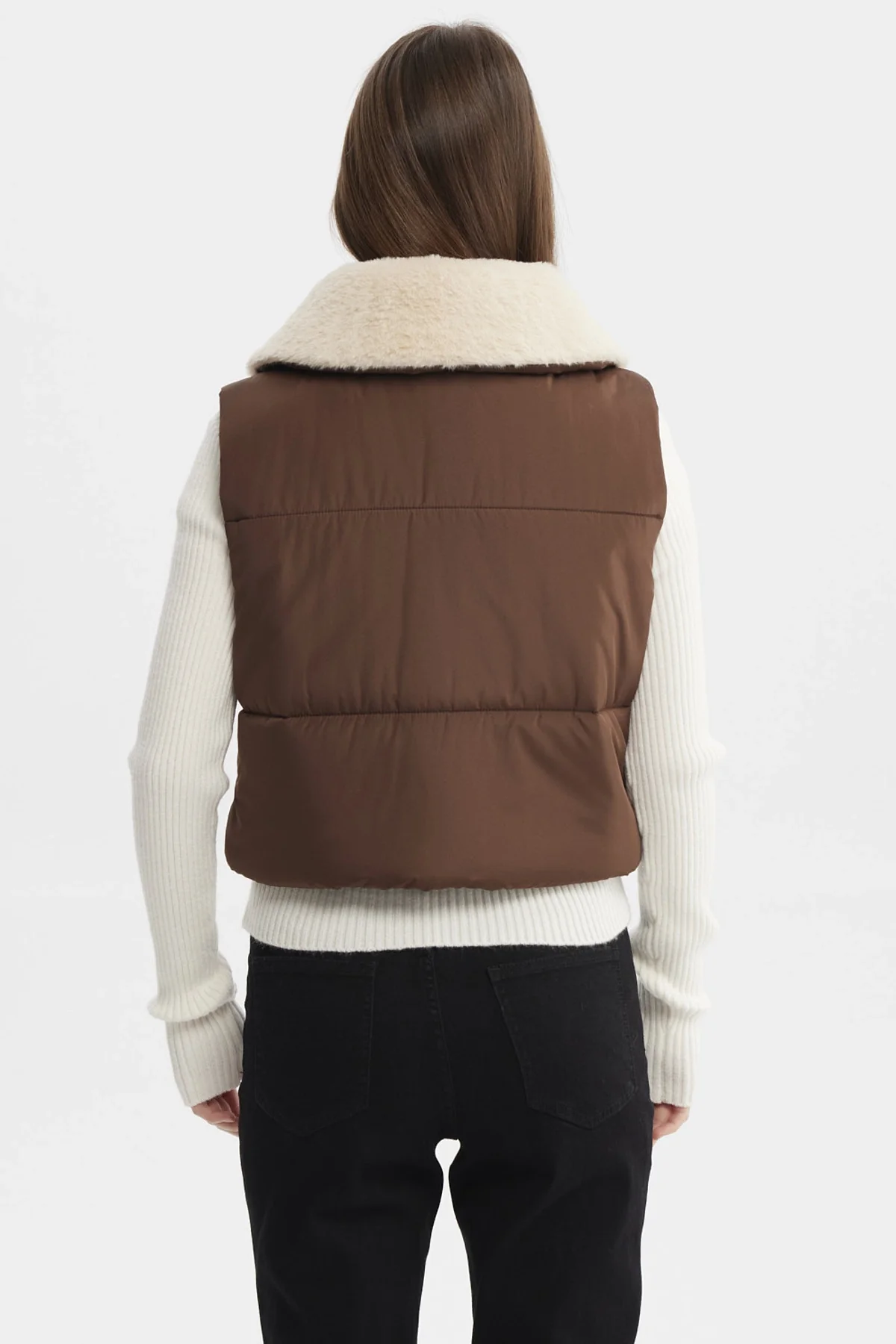 Parka Mujer Liso Full Zipper Cafe - Image 3