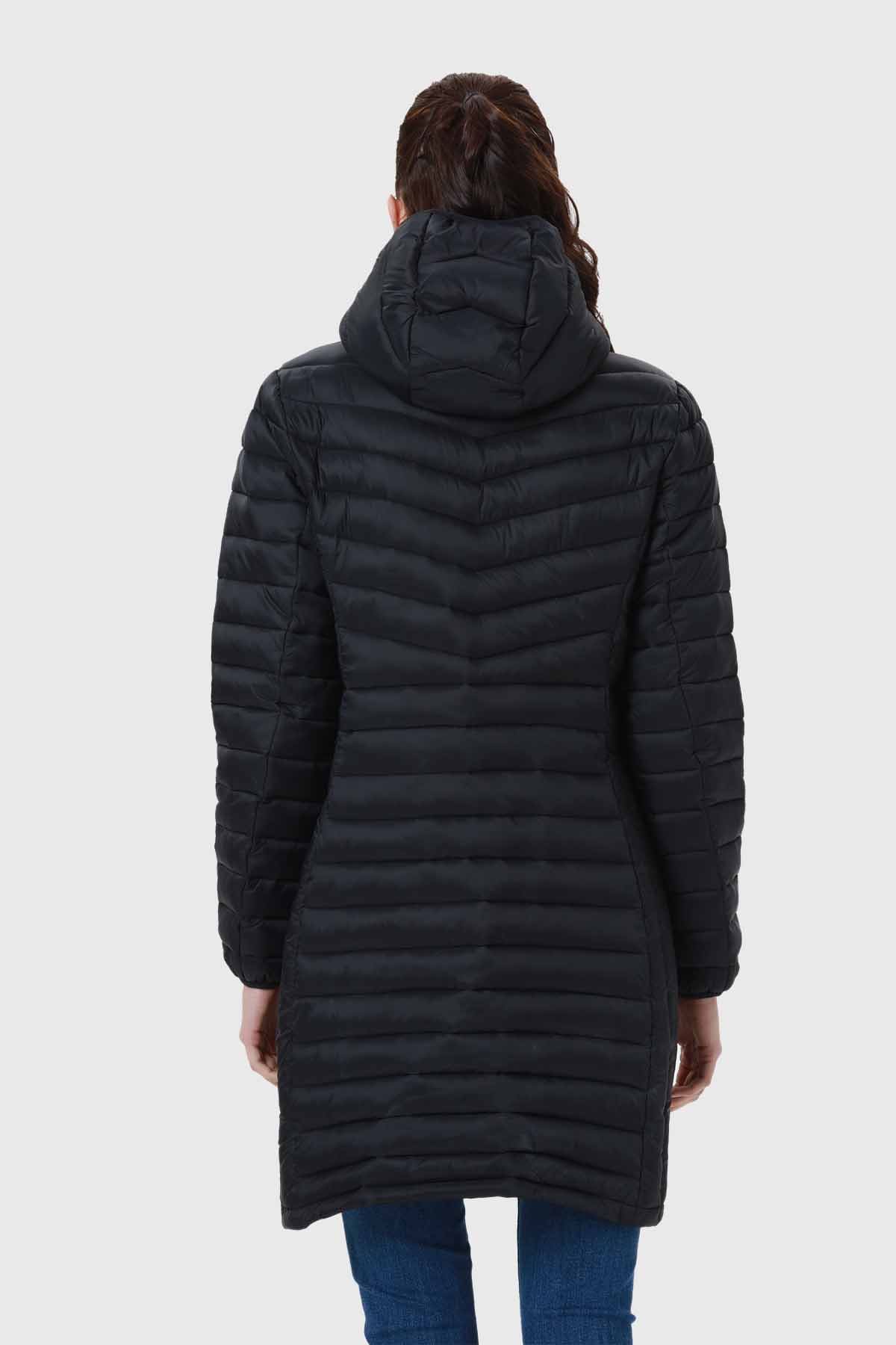 Parka Mujer Modelo Largo Negro - Image 3