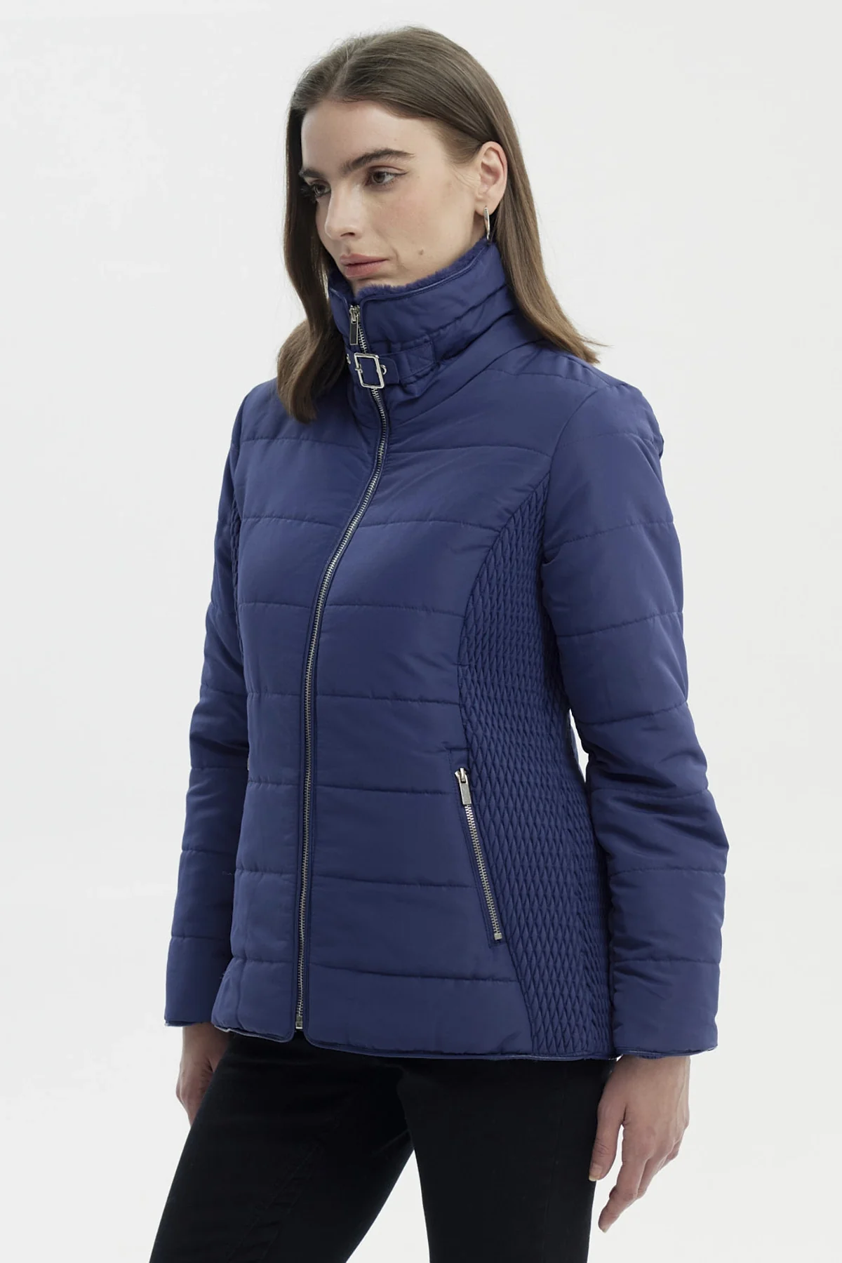 Parka Mujer Slim Azul - Image 2