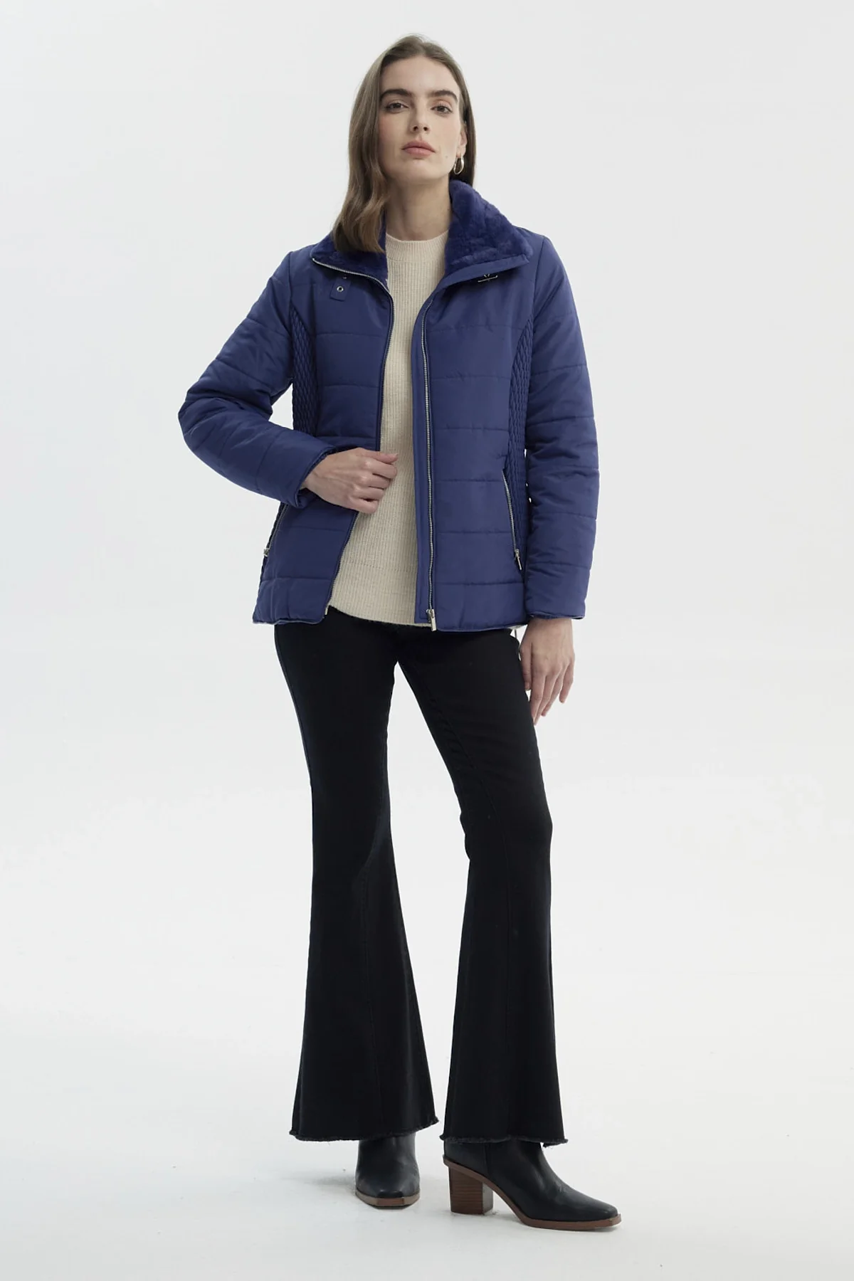 Parka Mujer Slim Azul - Image 4