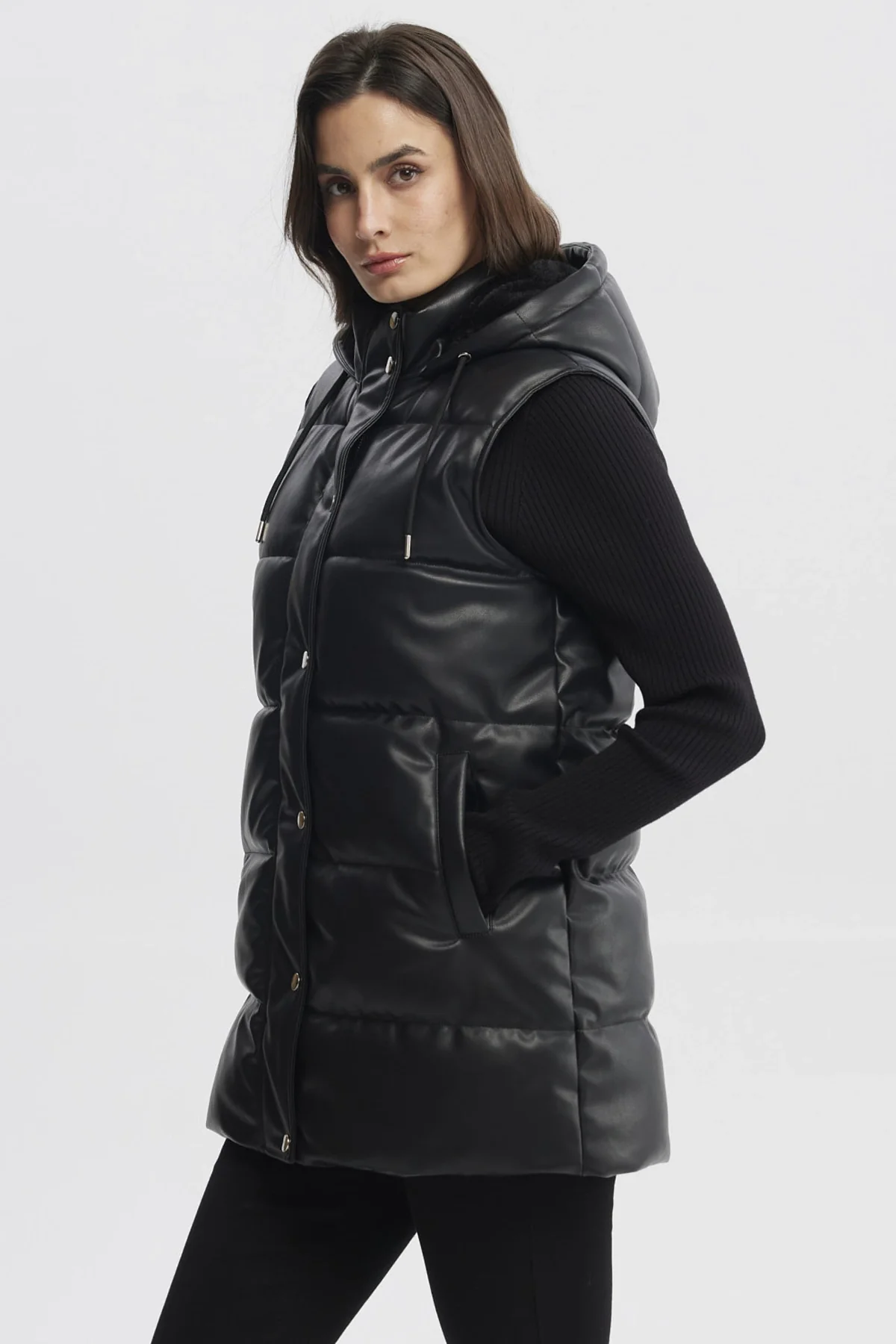 Parka Mujer Slim Negro - Image 2