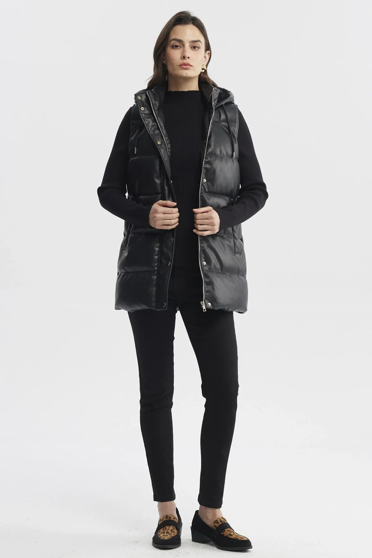 Parka Mujer Slim Negro - Image 4