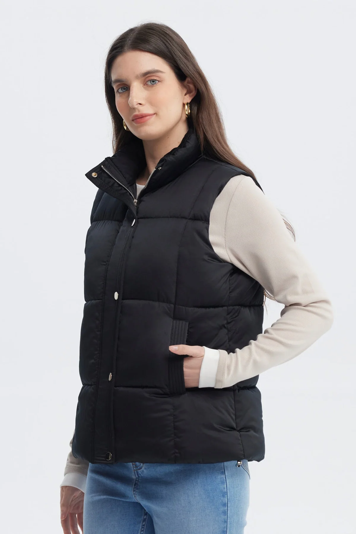 Parka Mujer Slim Negro - Image 2