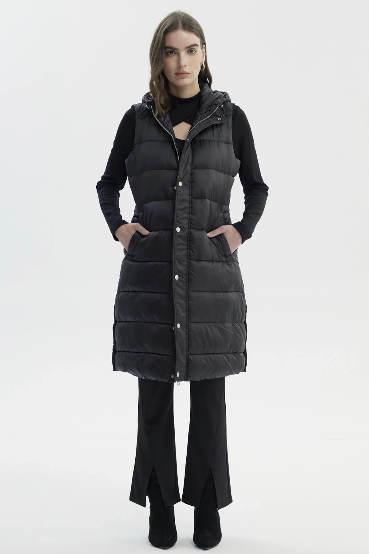 Parka Mujer Slim Negro - Image 4