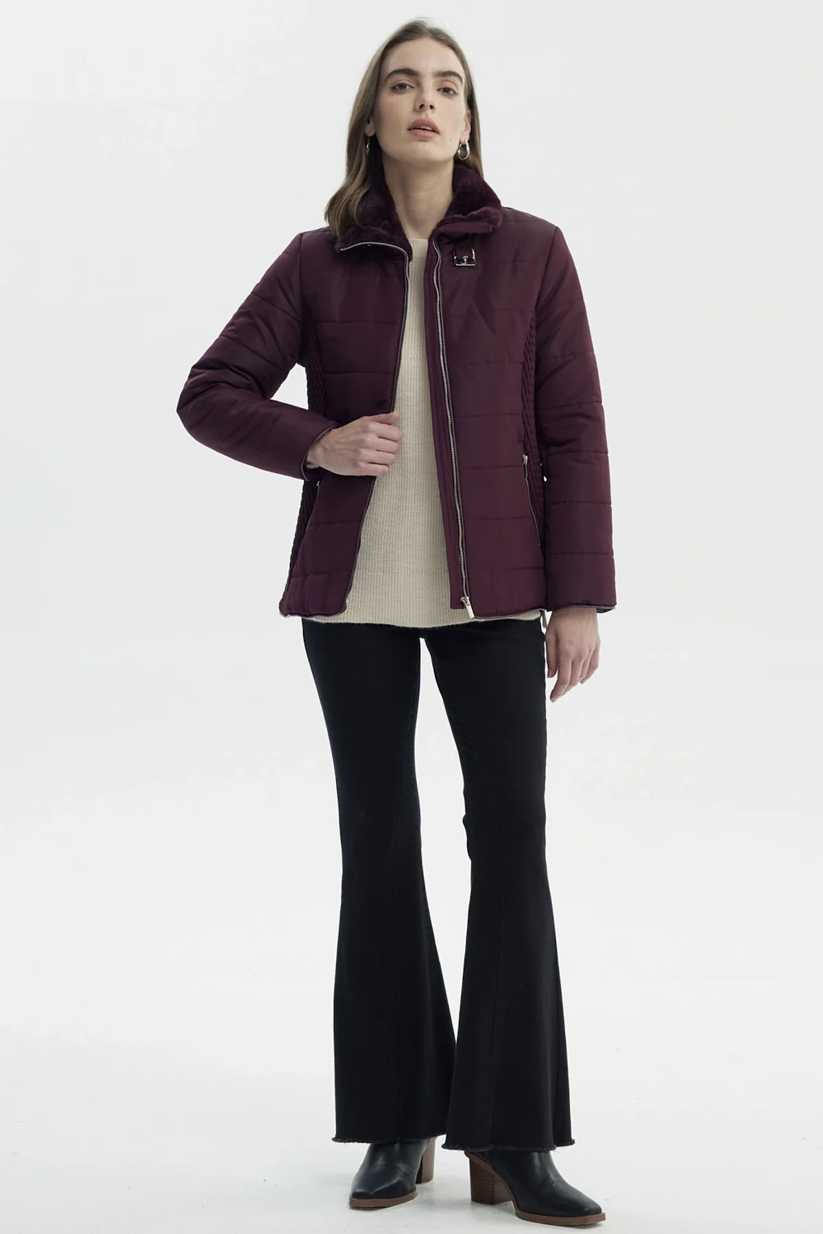 Parka Mujer Slim Rojo - Image 4