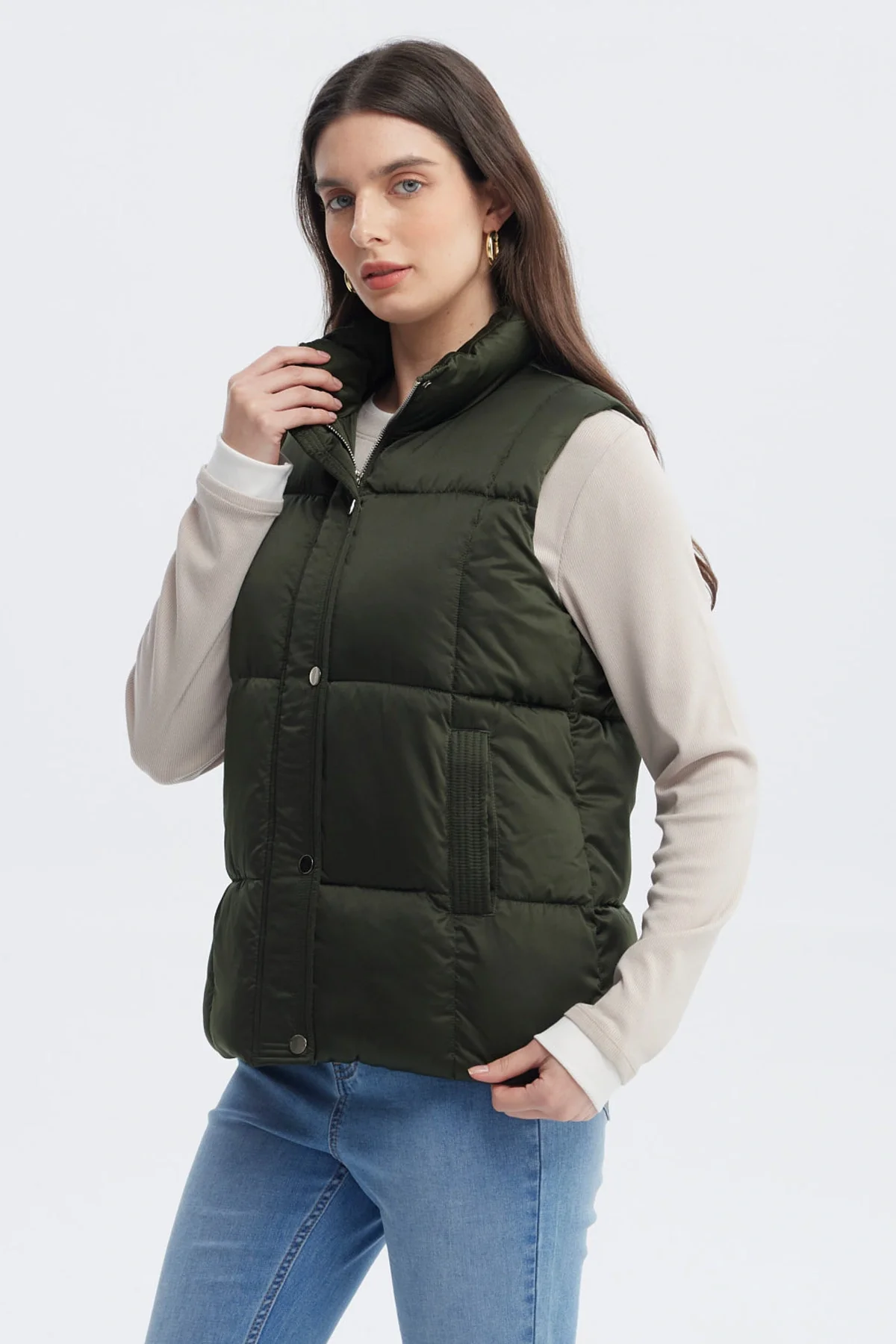 Parka Mujer Slim Verde Musgo - Image 2