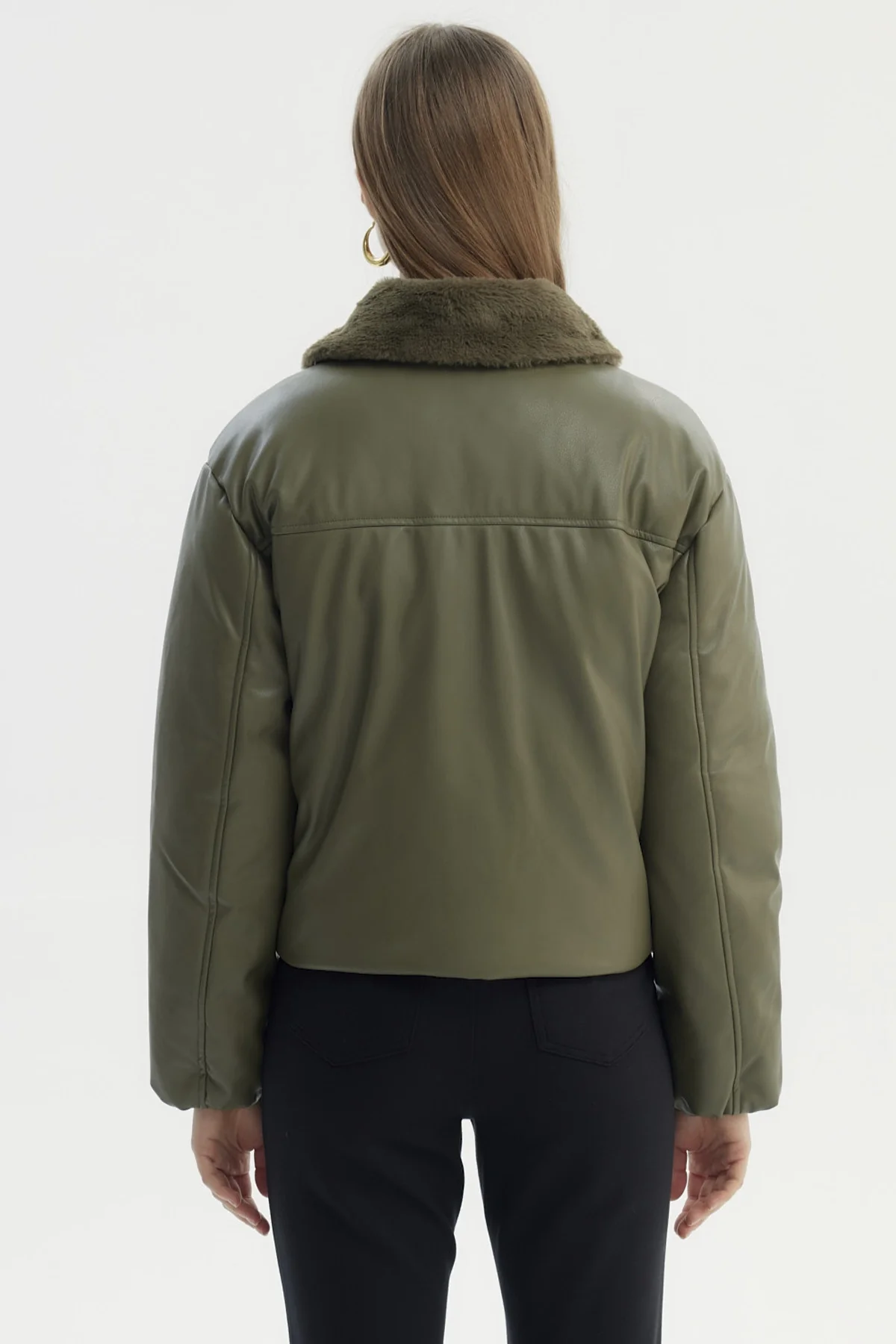 Parka Mujer Wide Acolchado Verde Militar - Image 3