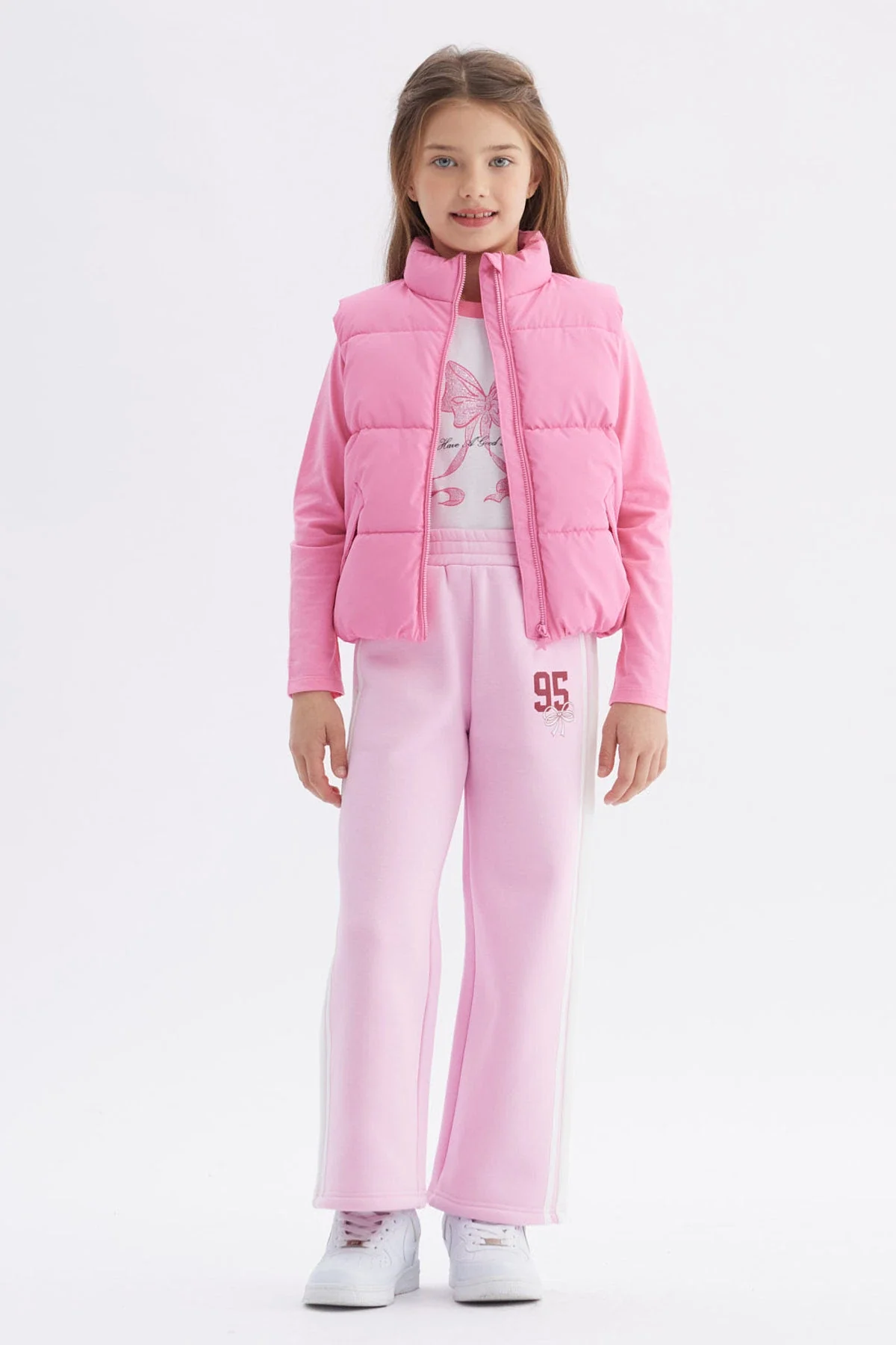 Parka Niña Cuello Con Cierre Rosado - Image 4