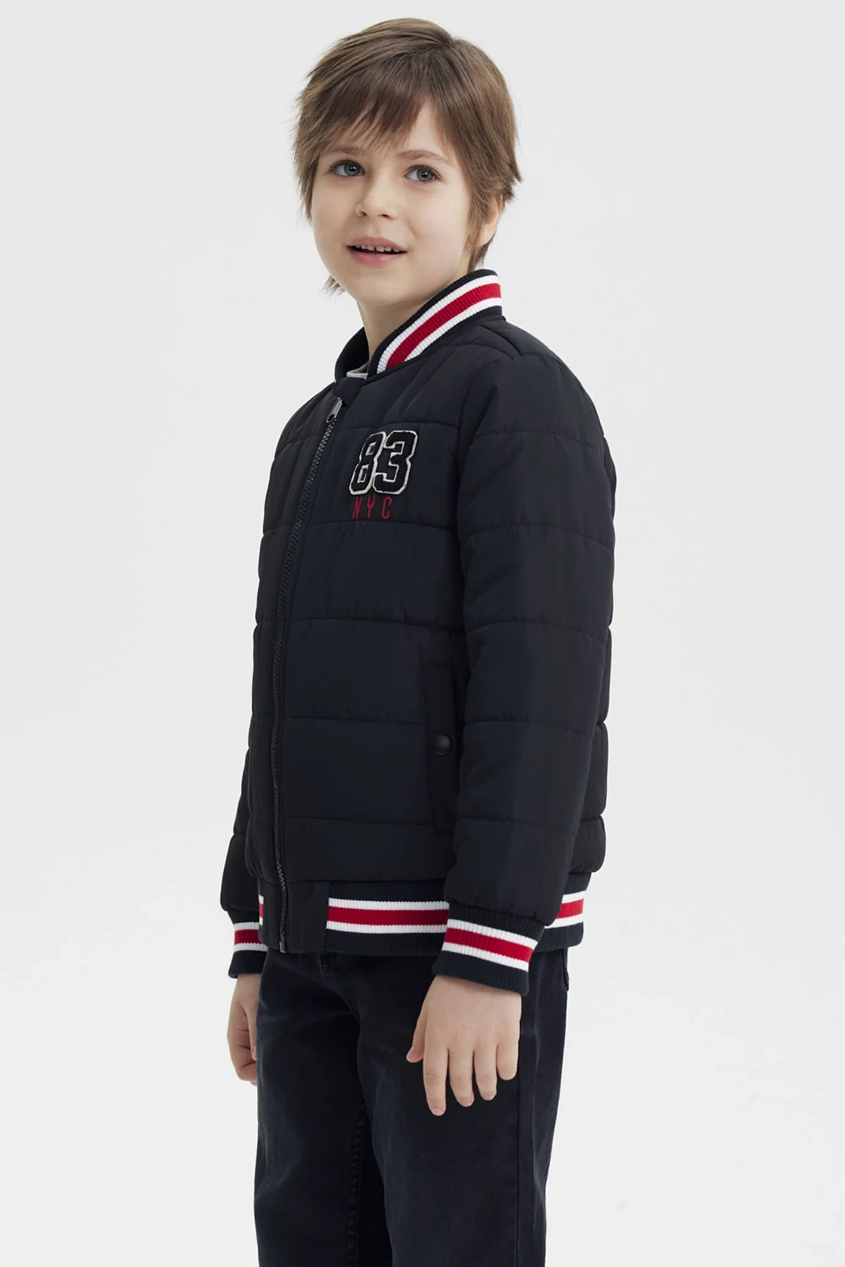 Parka Niño Cuello Con Cierre Negro - Image 2
