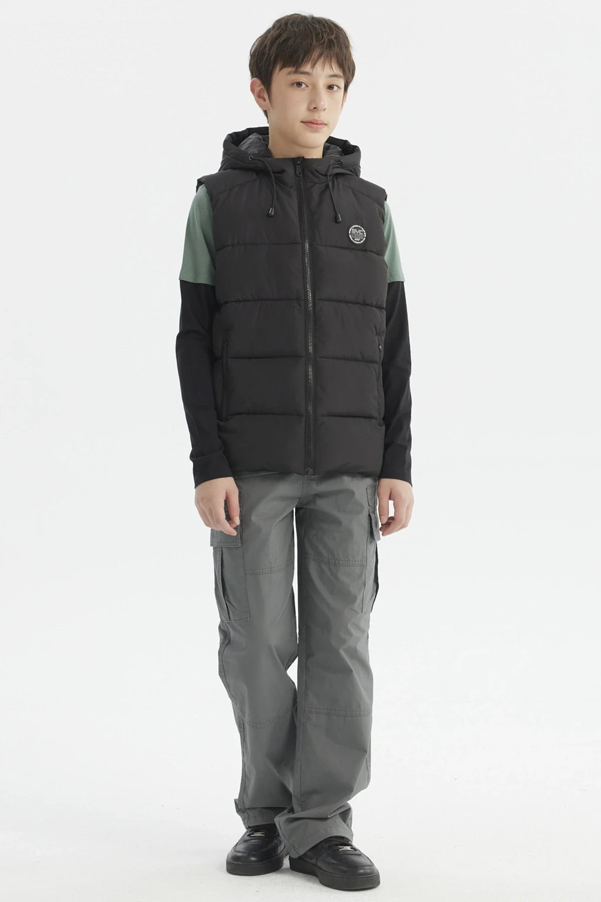 Parka Niño Gorro Acolchado Negro - Image 4