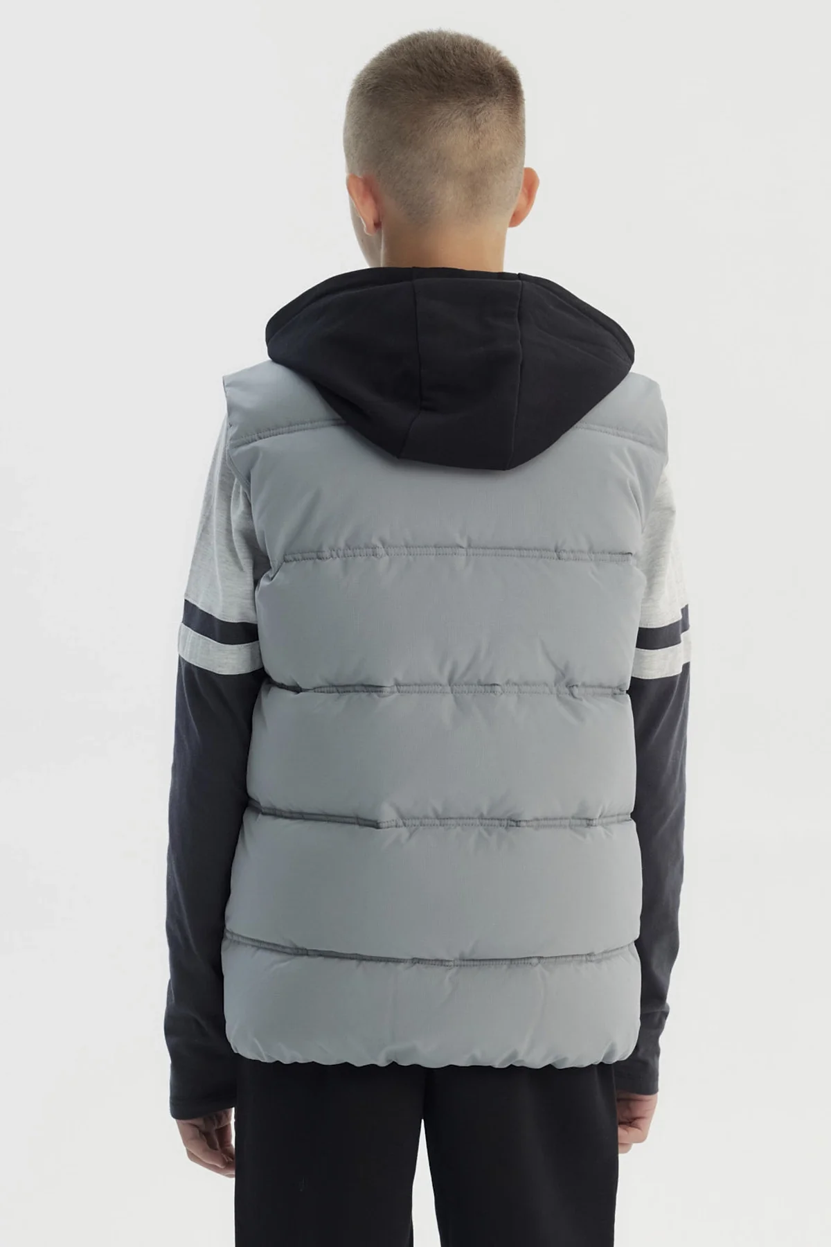 Parka Niño Sin Mangas Gris - Image 3