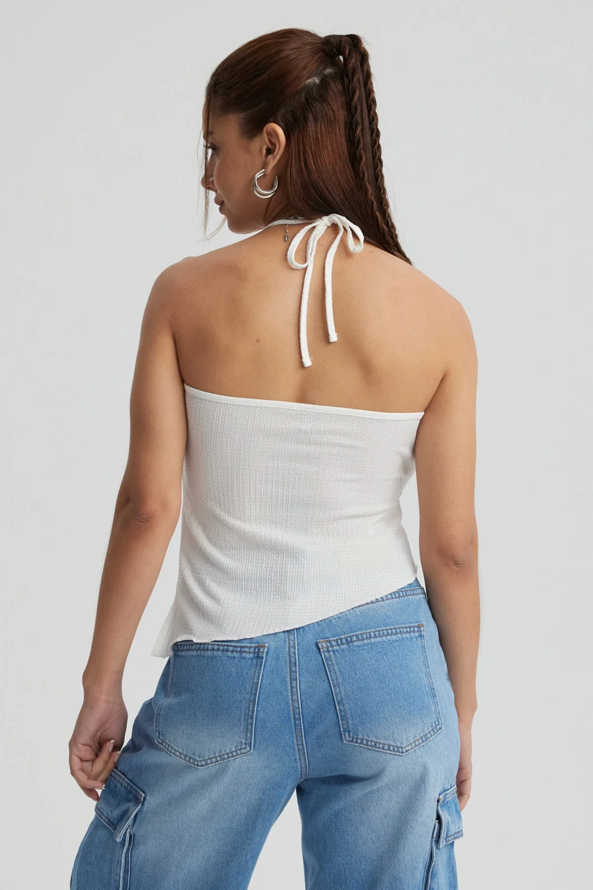 Peto Mujer Basta Asimétrica Blanco - Image 2