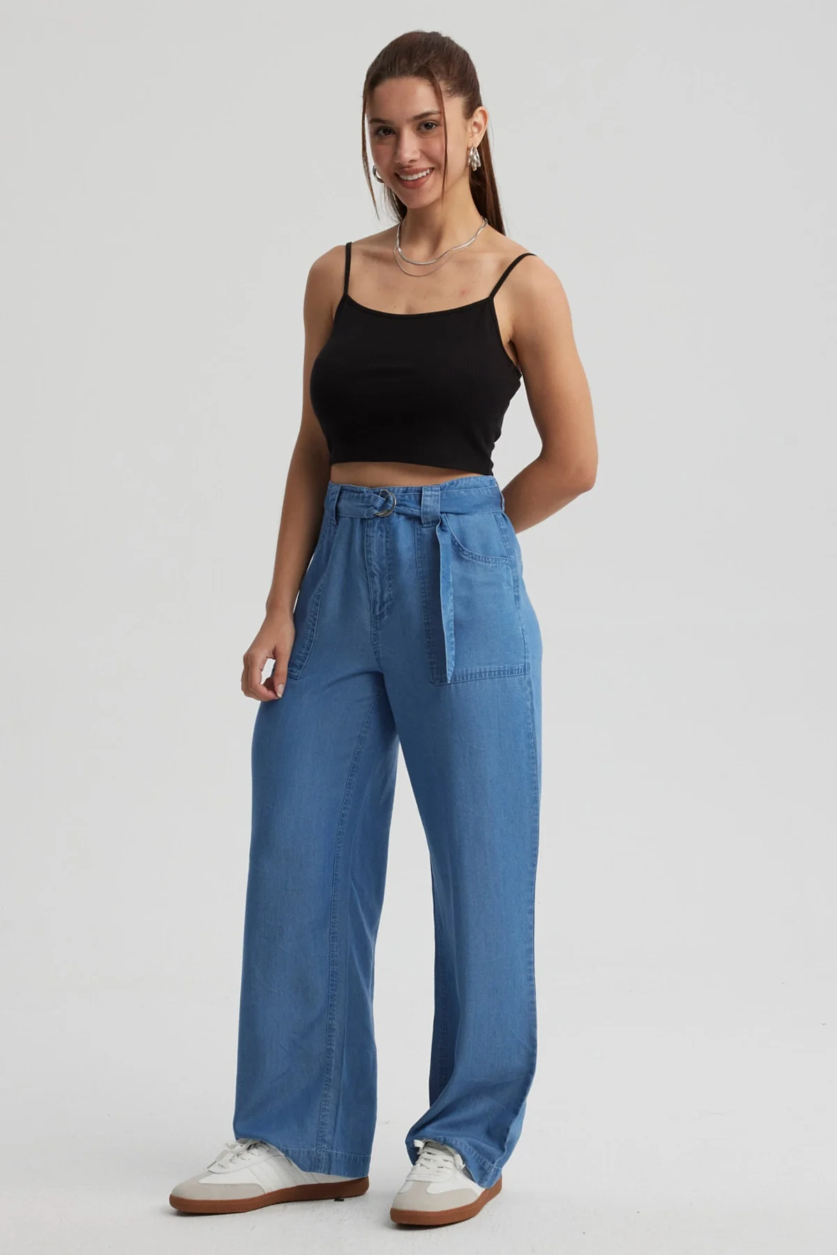 Peto Mujer Crop Rib Negro - Image 4