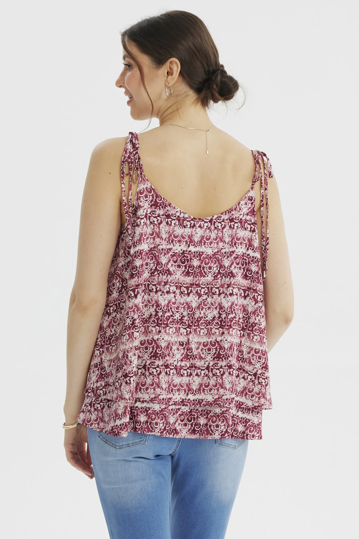 Peto Mujer Doble Capa Estampado Fucsia - Image 3