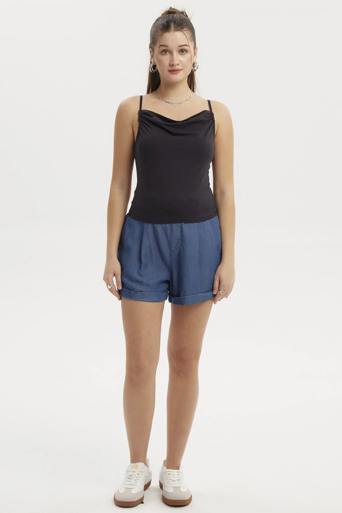 Peto Mujer Drapeado Ajustable Negro - Image 4