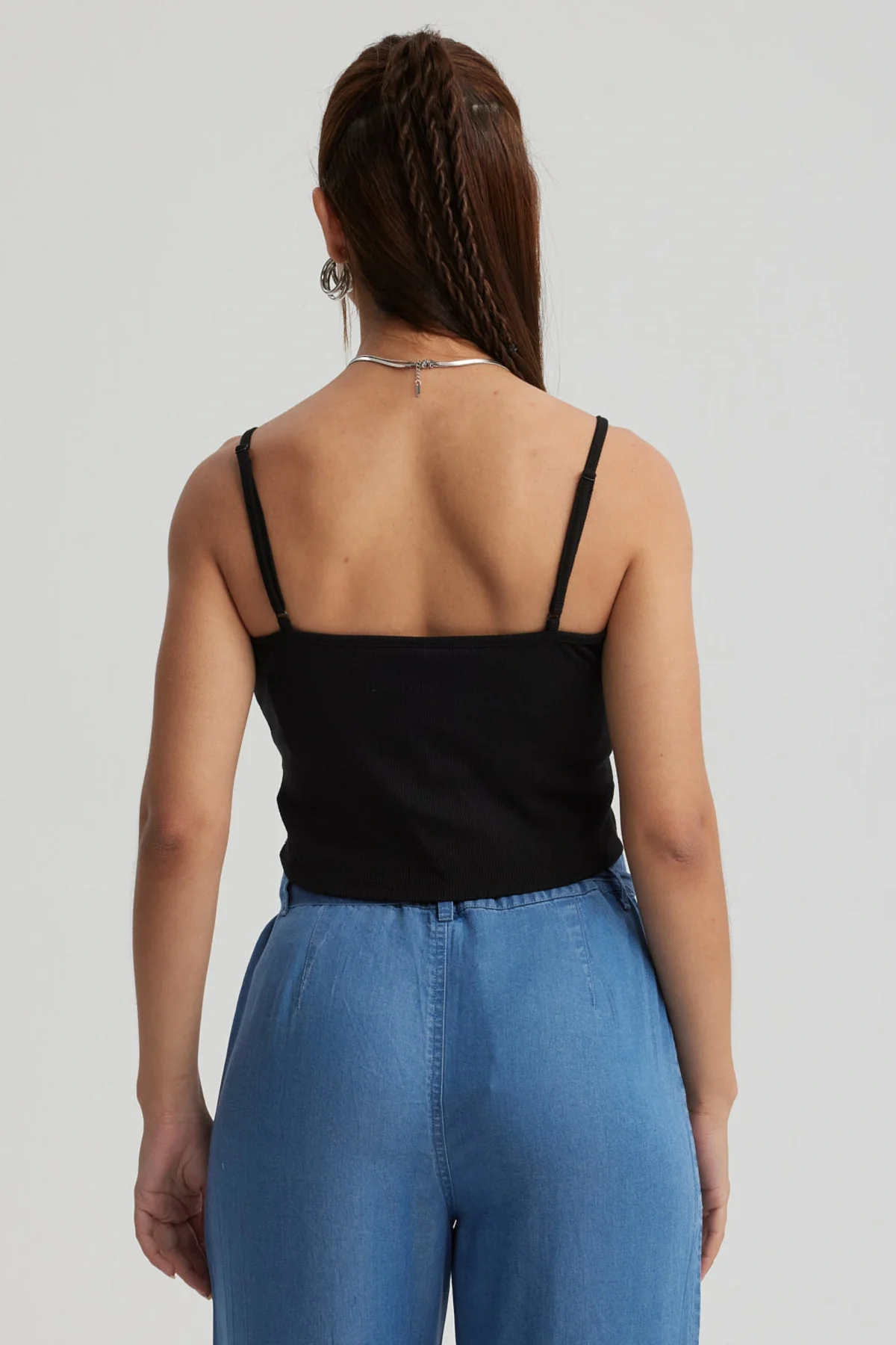 Peto Mujer Encaje Crop Negro - Image 3