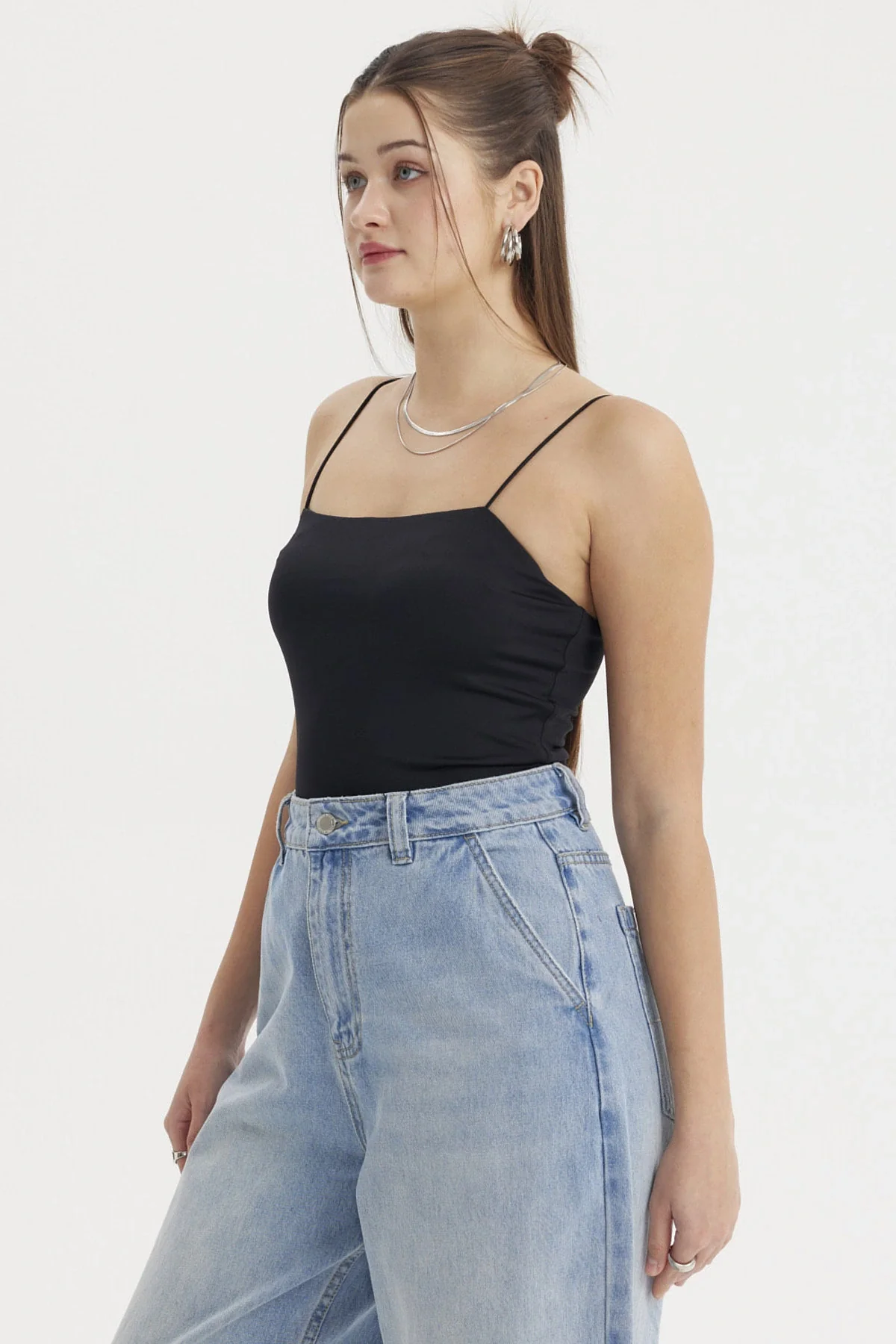 Peto Mujer Liso Print Crop Negro - Image 2