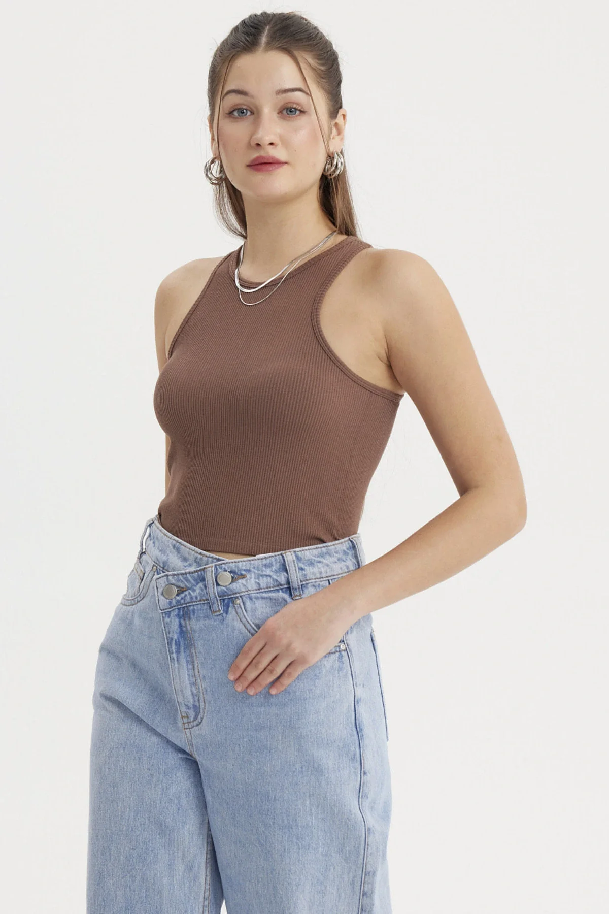 Peto Mujer Musculosa Cafe - Image 2