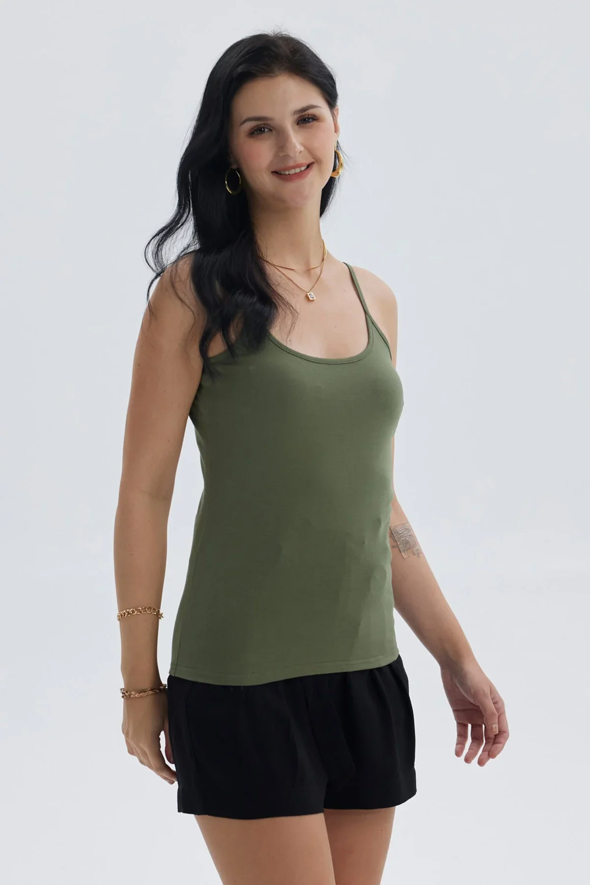 Peto Mujer Pabilo Algodón Verde Musgo - Image 2